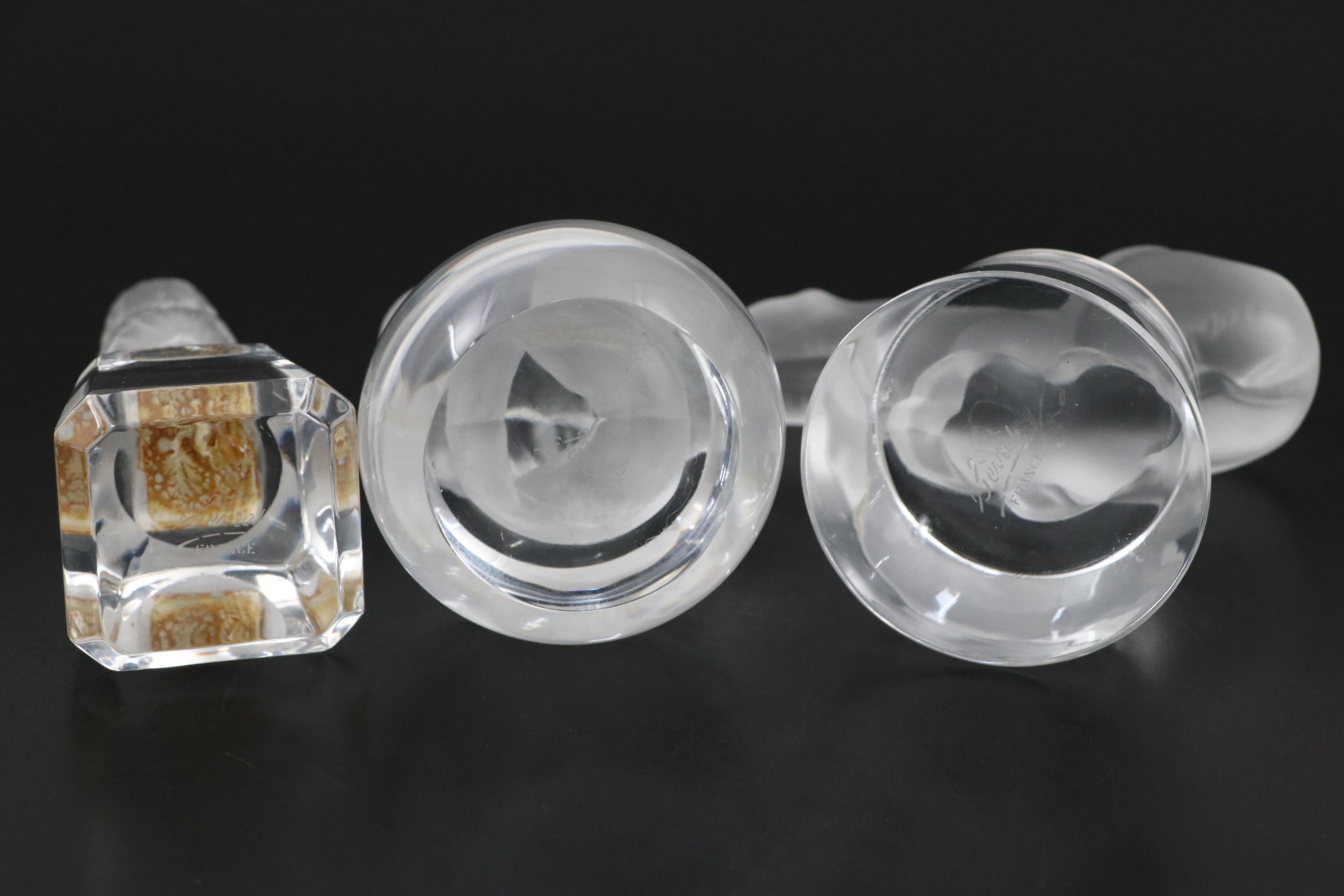 Sèvres Frosted Glass Polar Bear Figurine and Bird Figurines