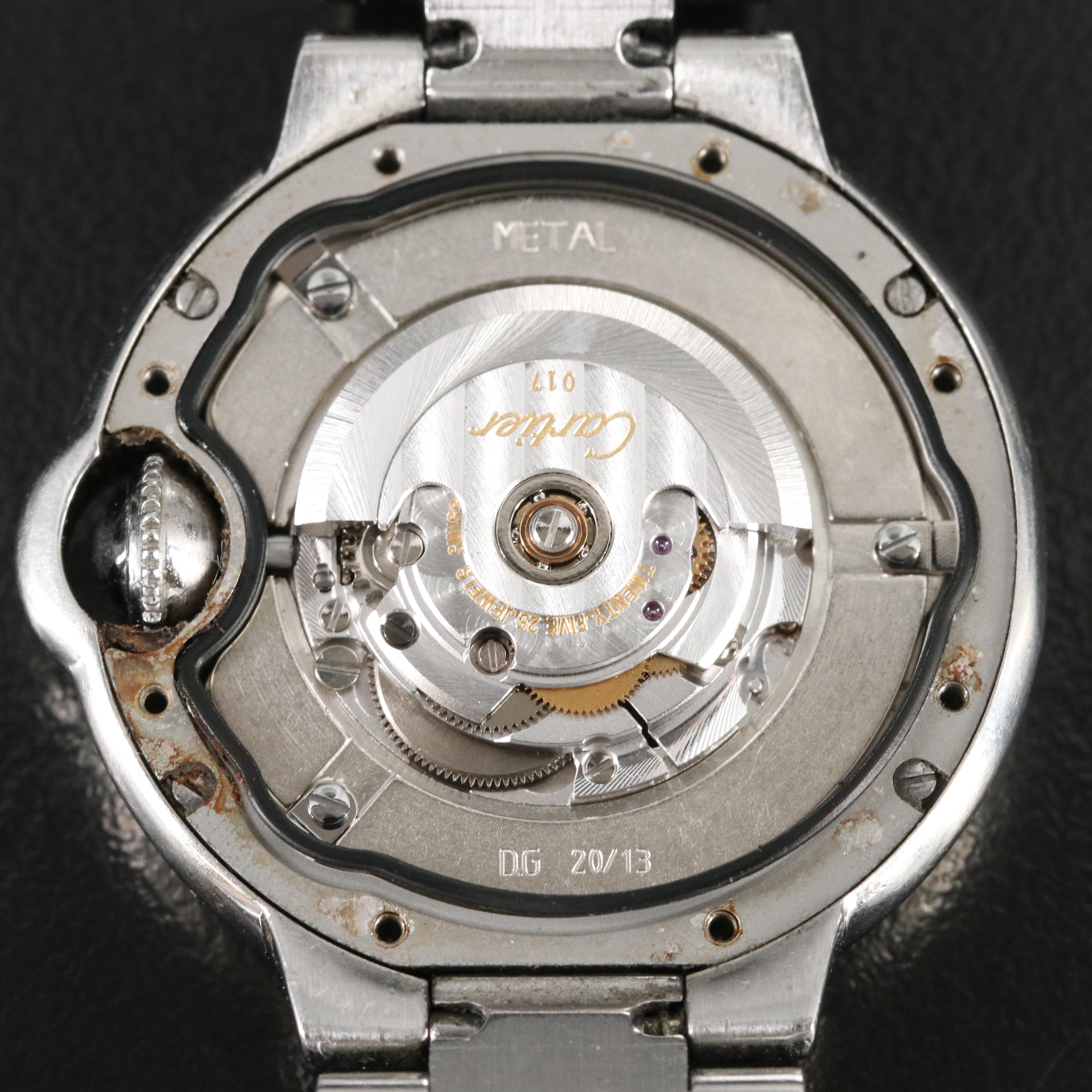 Cartier Ballon Bleu 3489 Diamond Dial 33mm Steel Automatic Watch