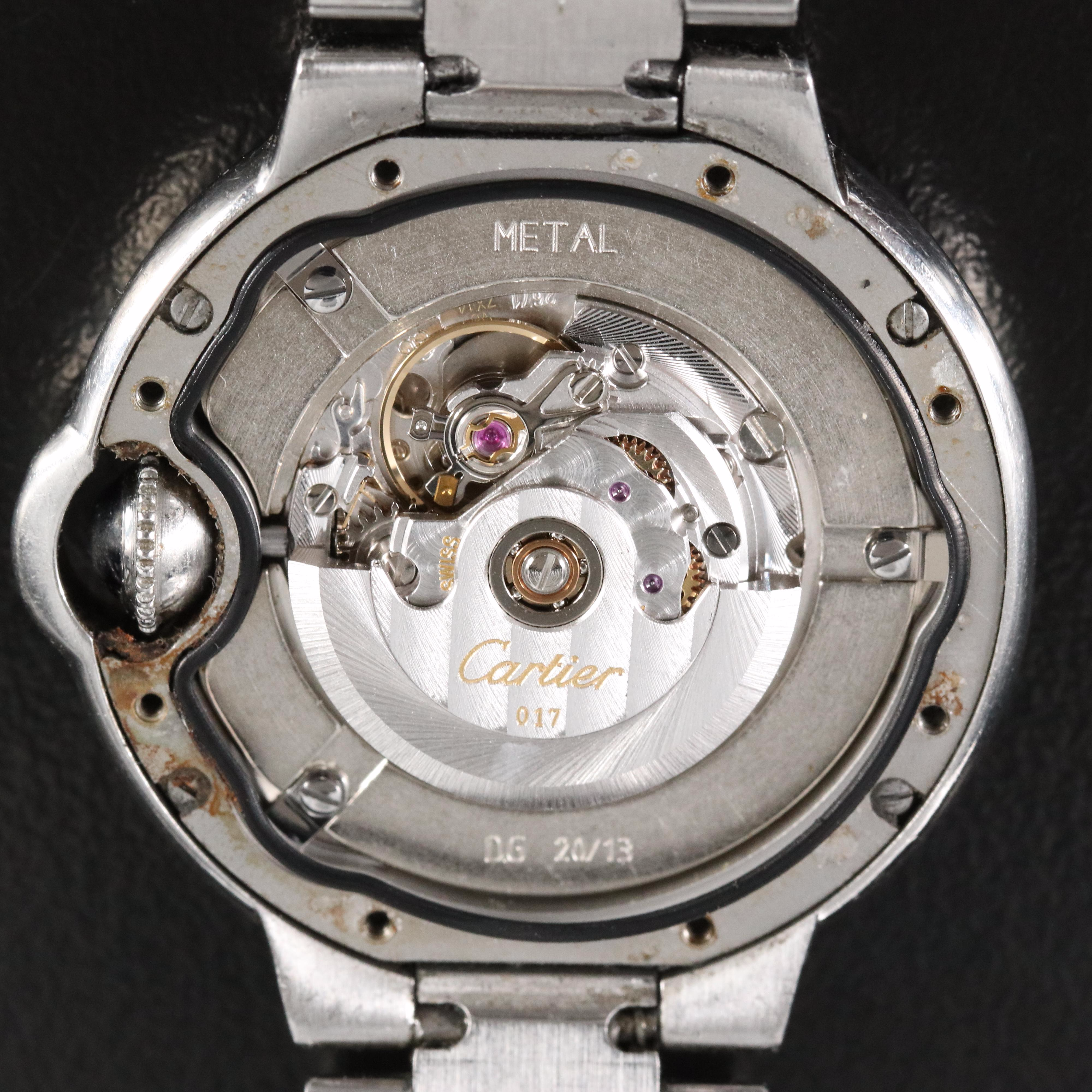 Cartier Ballon Bleu 3489 Diamond Dial 33mm Steel Automatic Watch