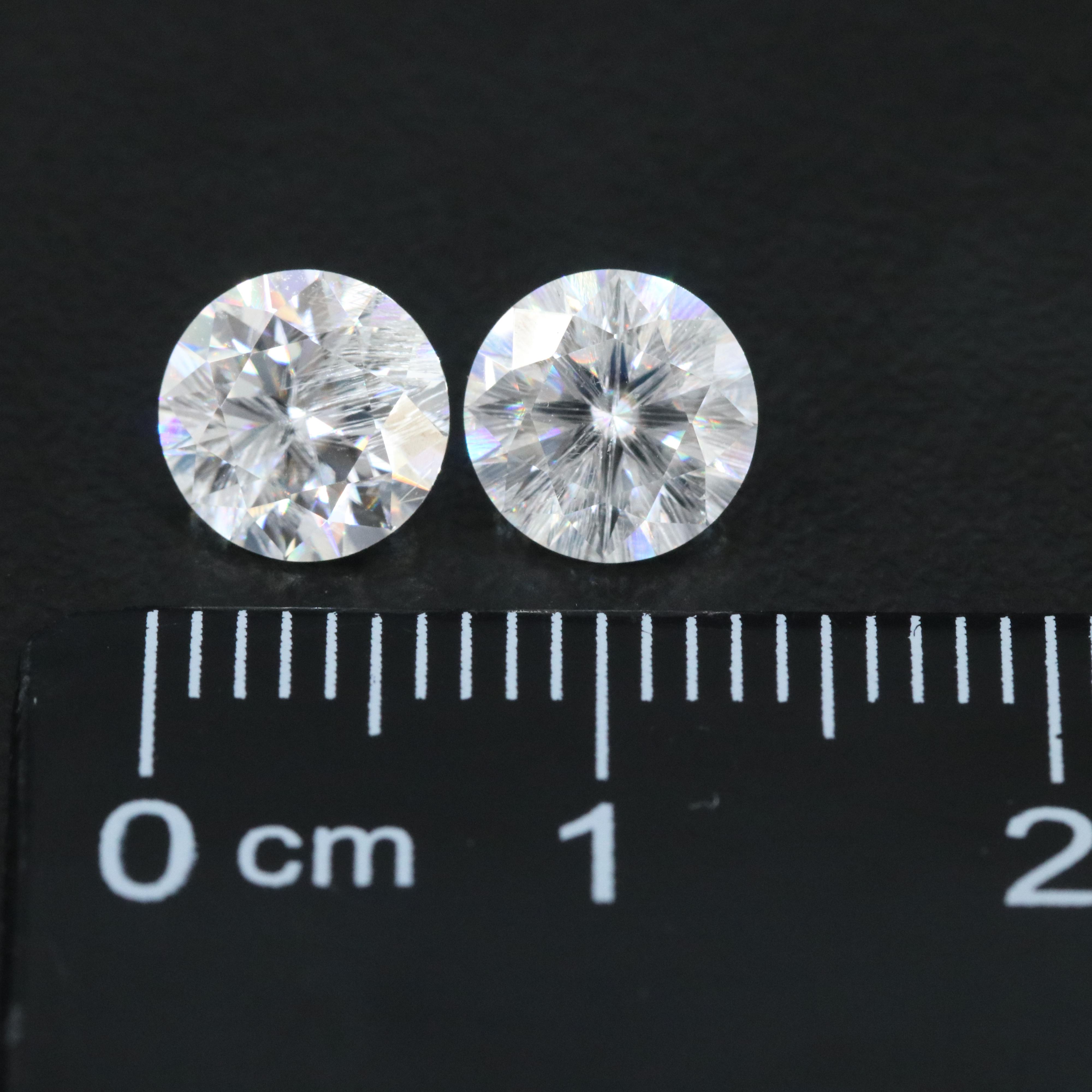 Loose 1.97 CTW Matched Pair of Moissanites