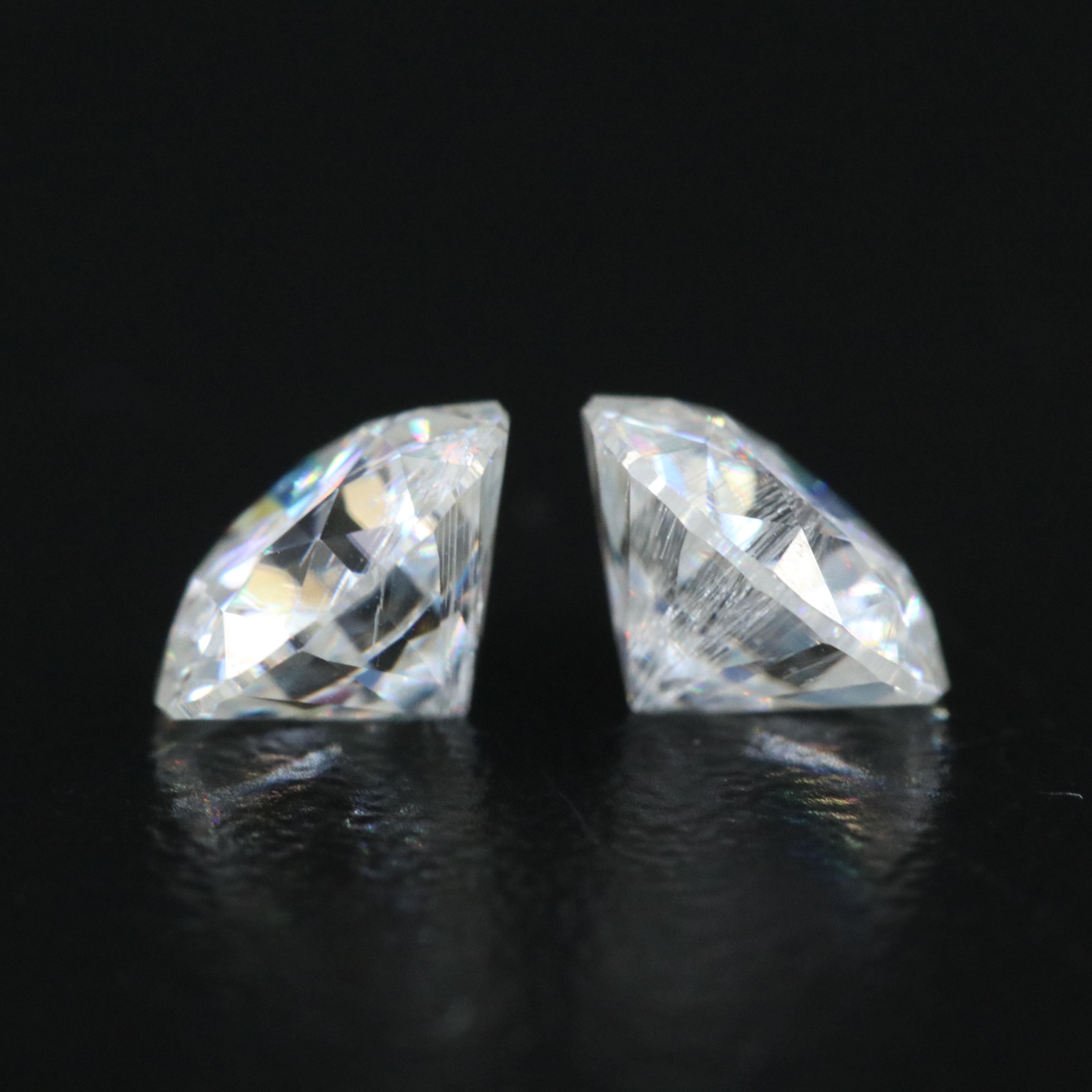 Loose 1.97 CTW Matched Pair of Moissanites