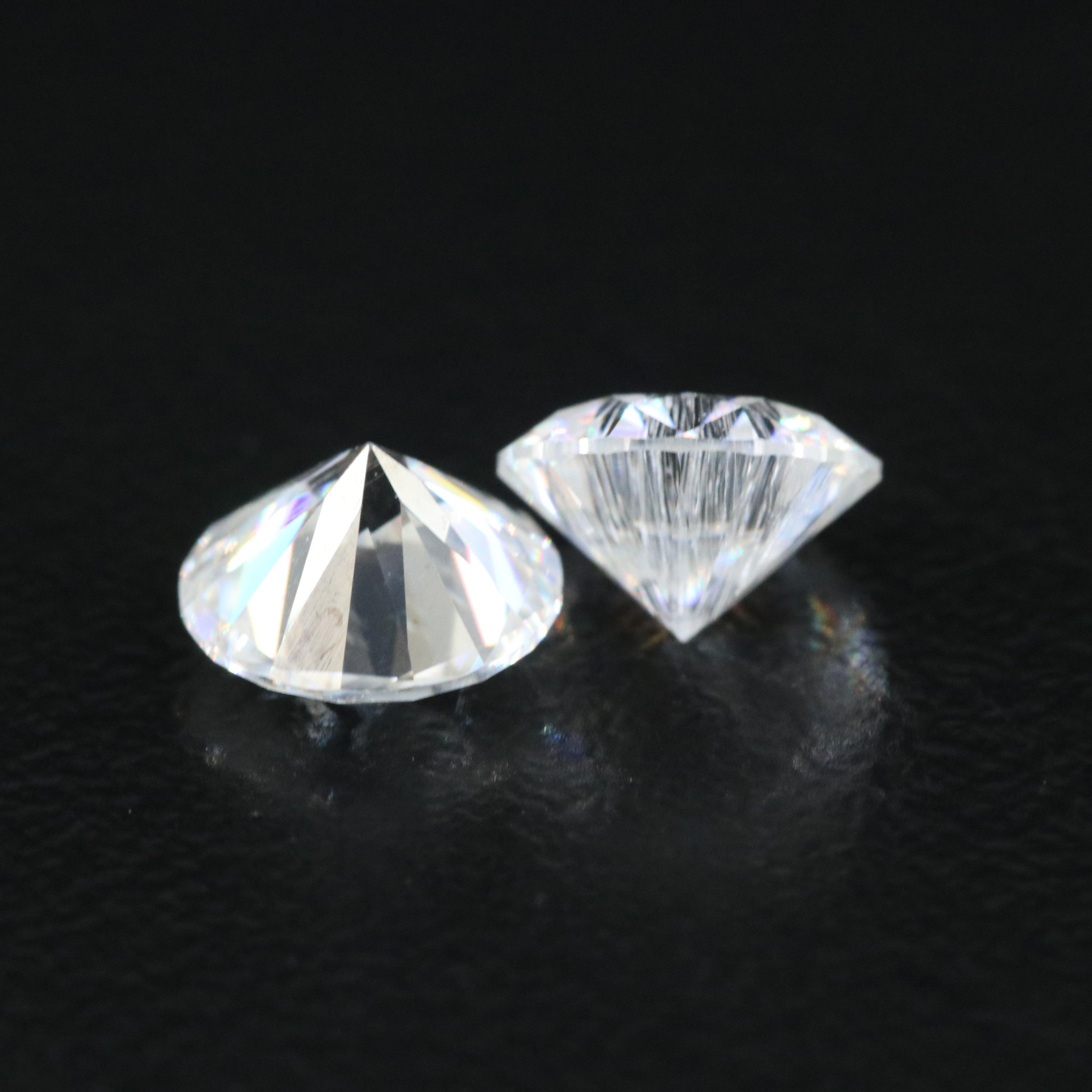 Loose 1.97 CTW Matched Pair of Moissanites