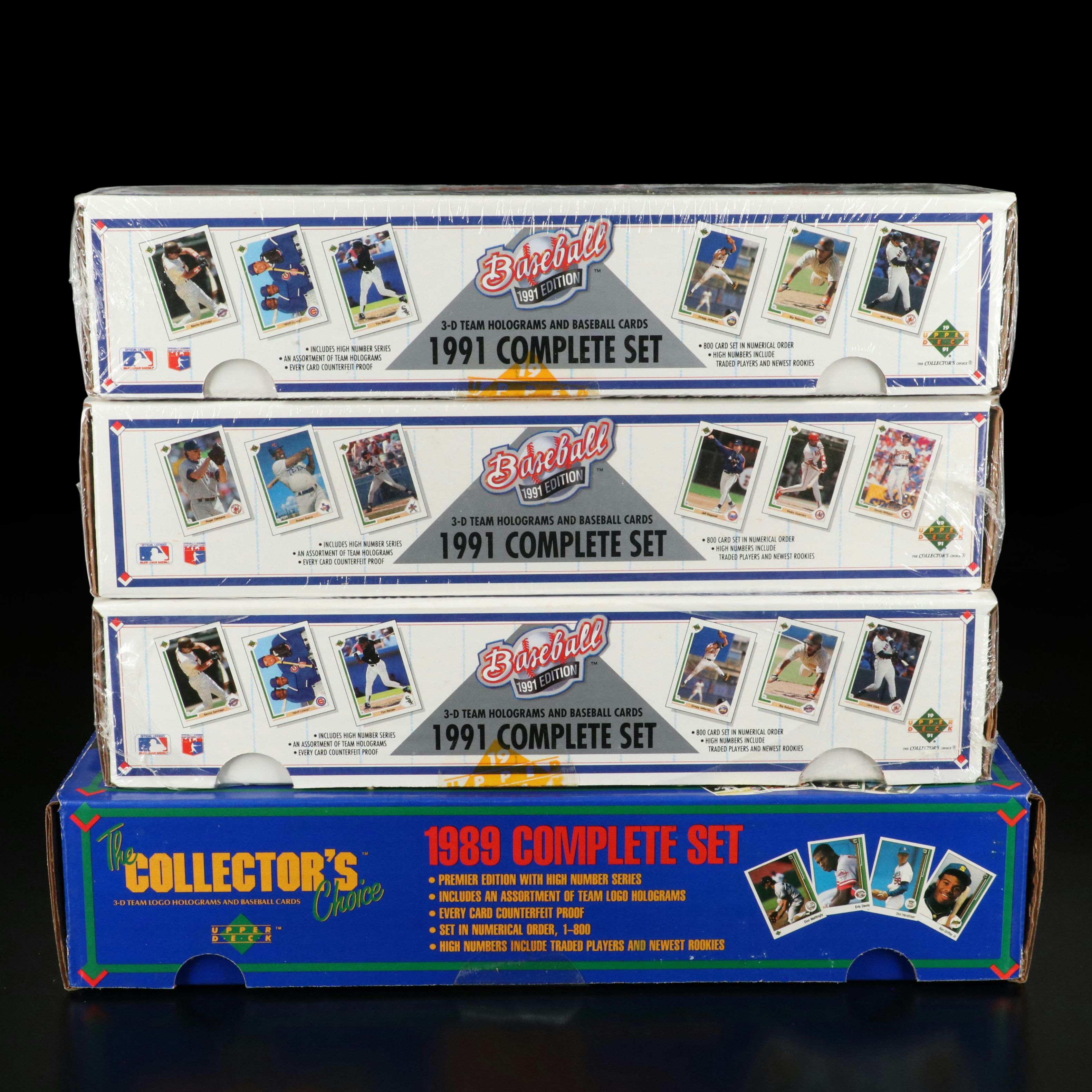 1989 and 1991 Upper Deck Sealed Baseball Card Sets