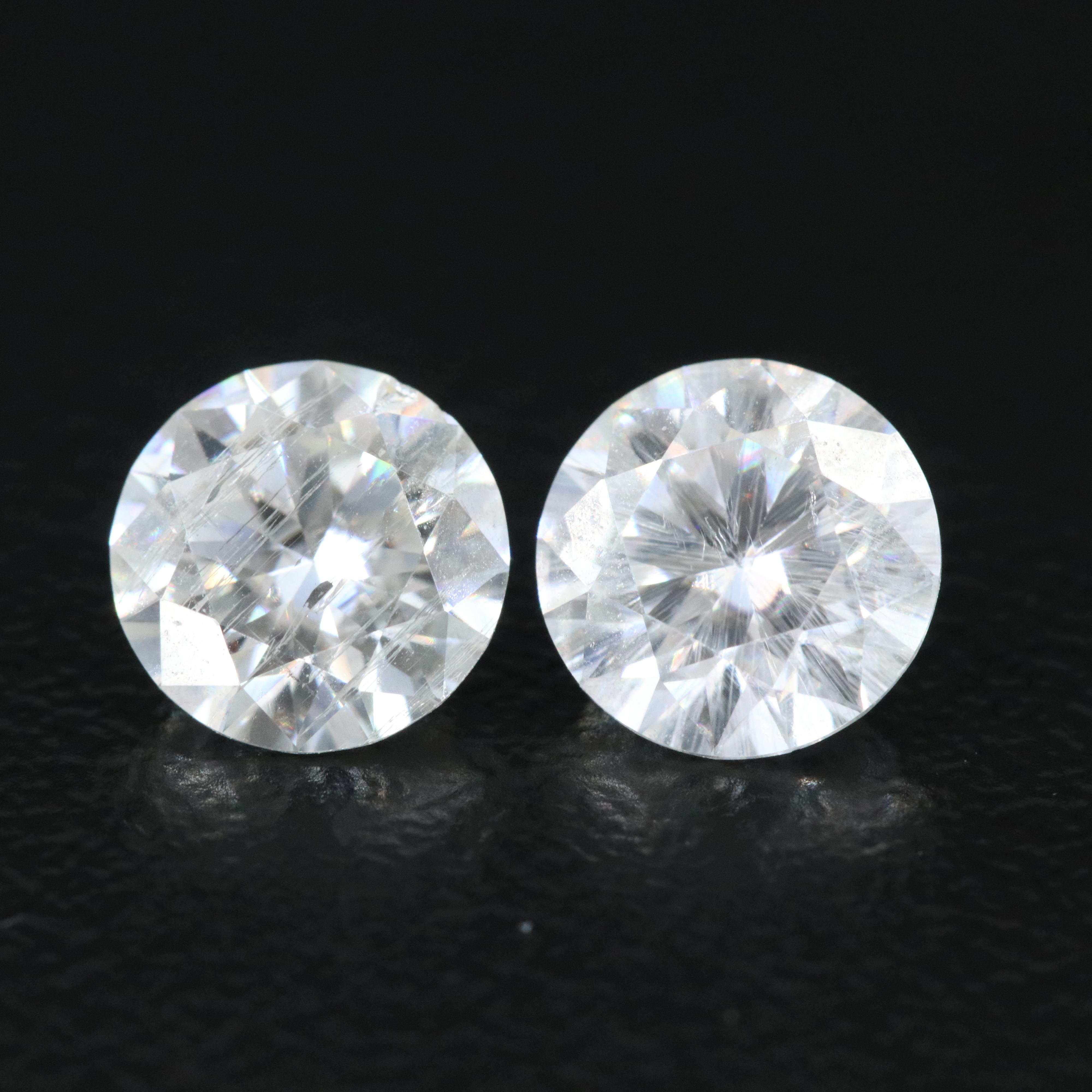 Loose 1.89 CTW Matched Pair of Moissanites