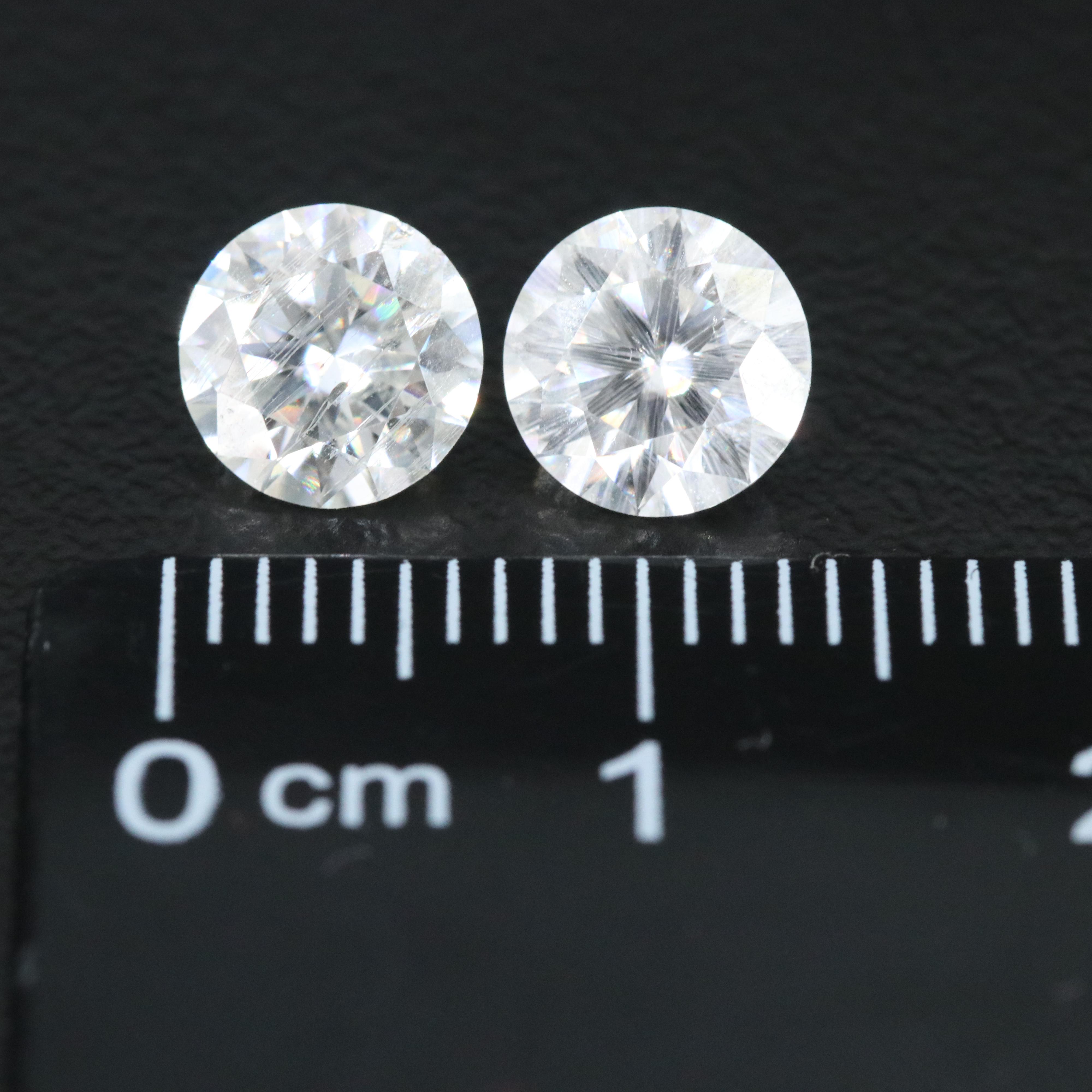 Loose 1.89 CTW Matched Pair of Moissanites