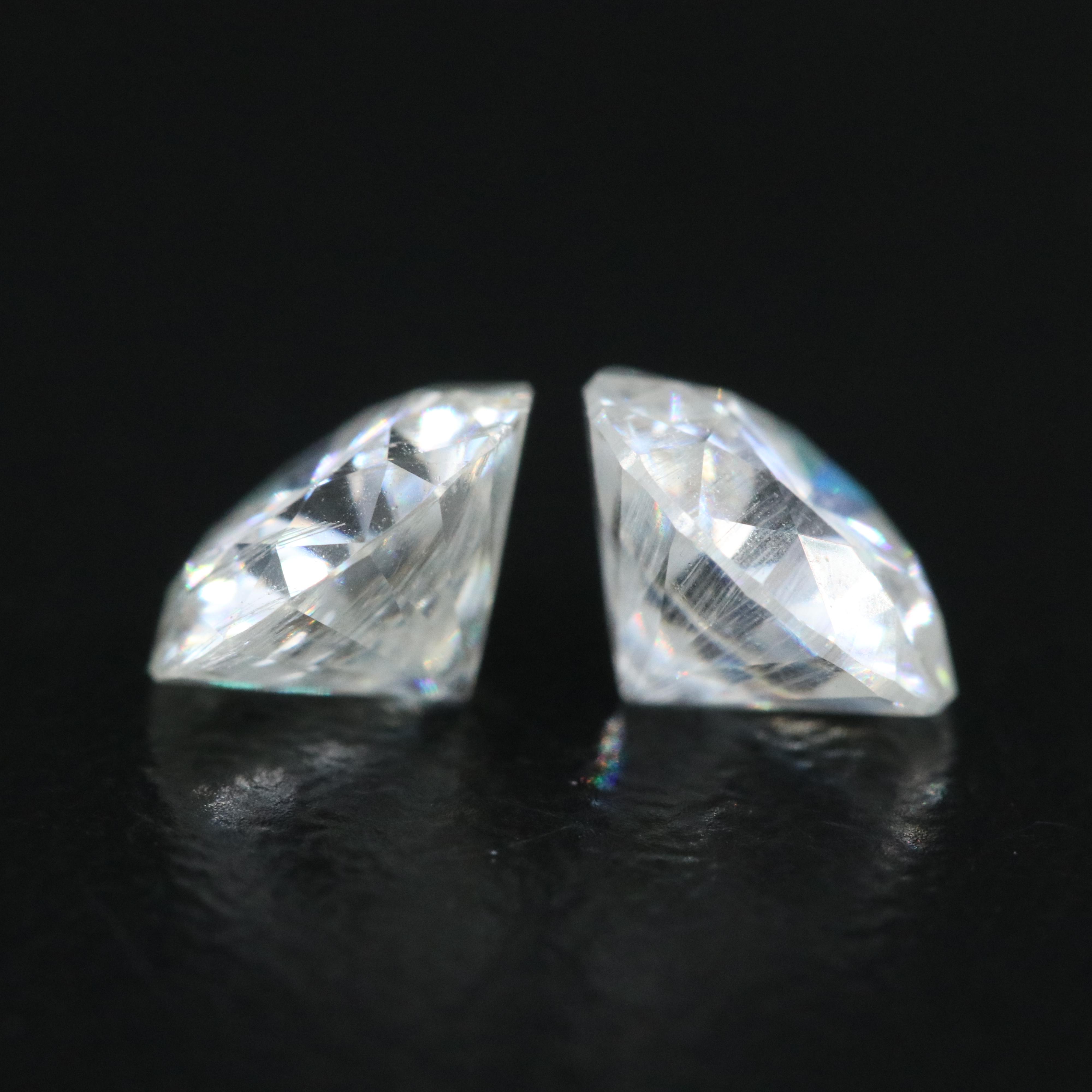 Loose 1.89 CTW Matched Pair of Moissanites