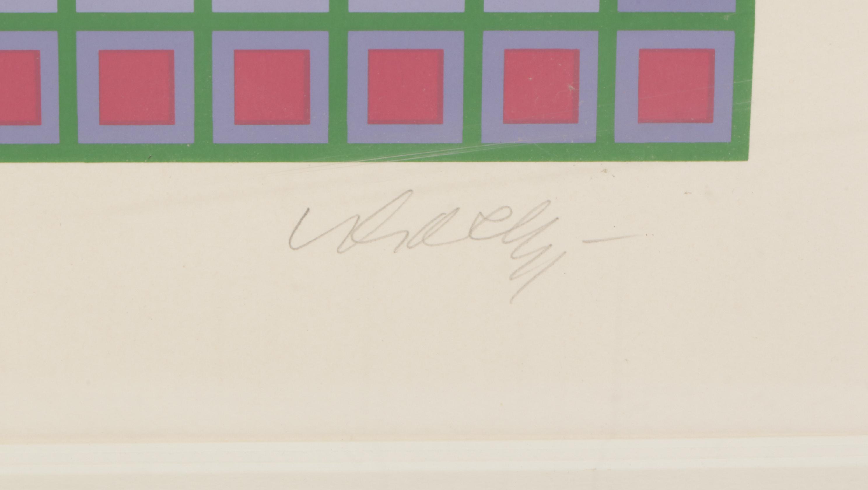 Victor Vasarely Op Art Serigraph "Titan A," 1985