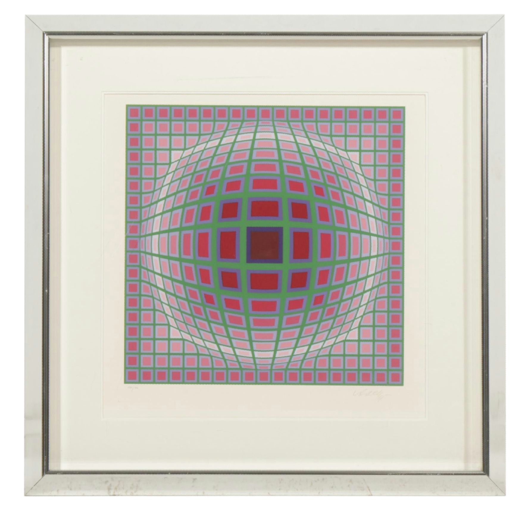 Victor Vasarely Op Art Serigraph "Titan A," 1985