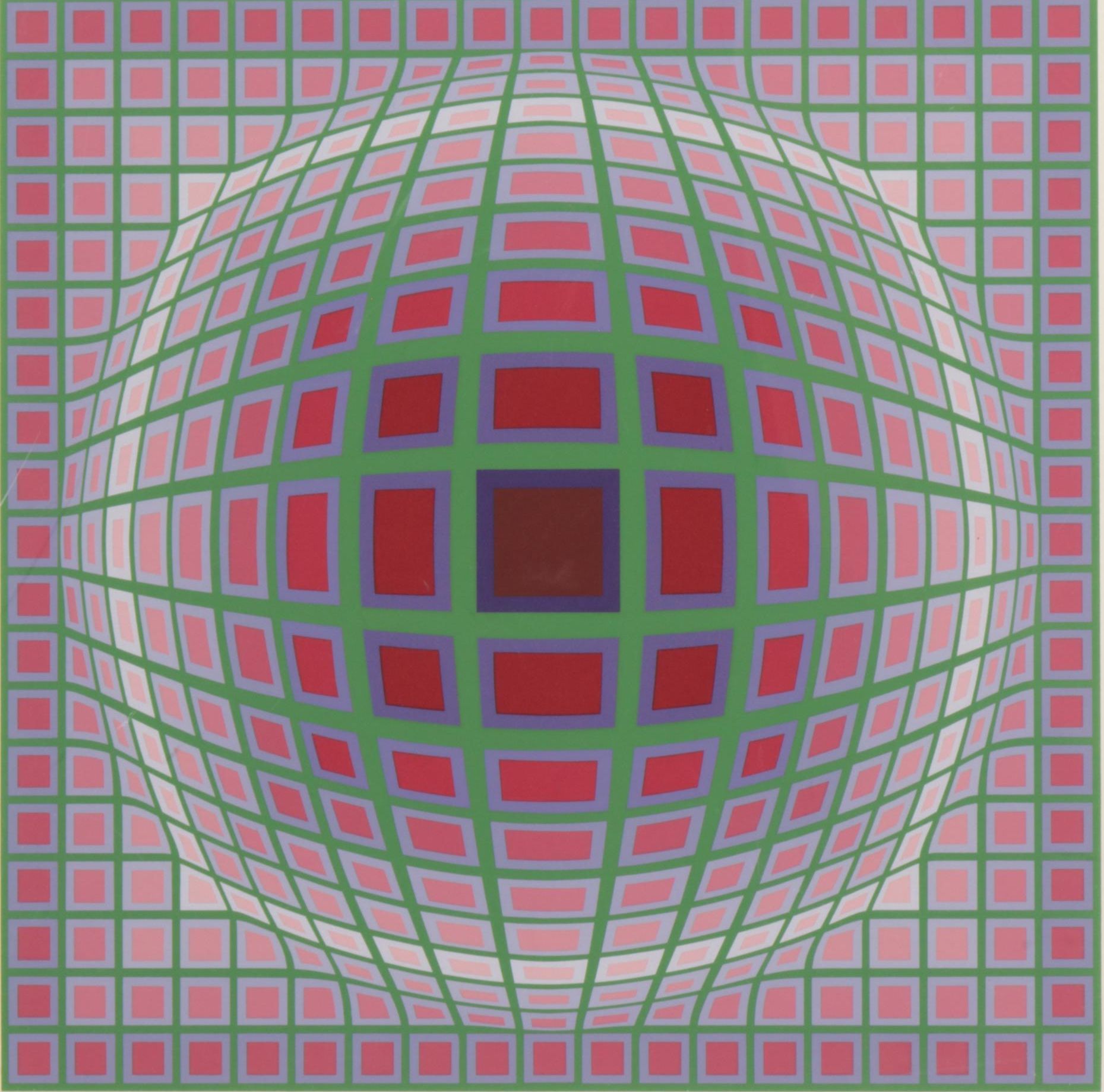 Victor Vasarely Op Art Serigraph "Titan A," 1985