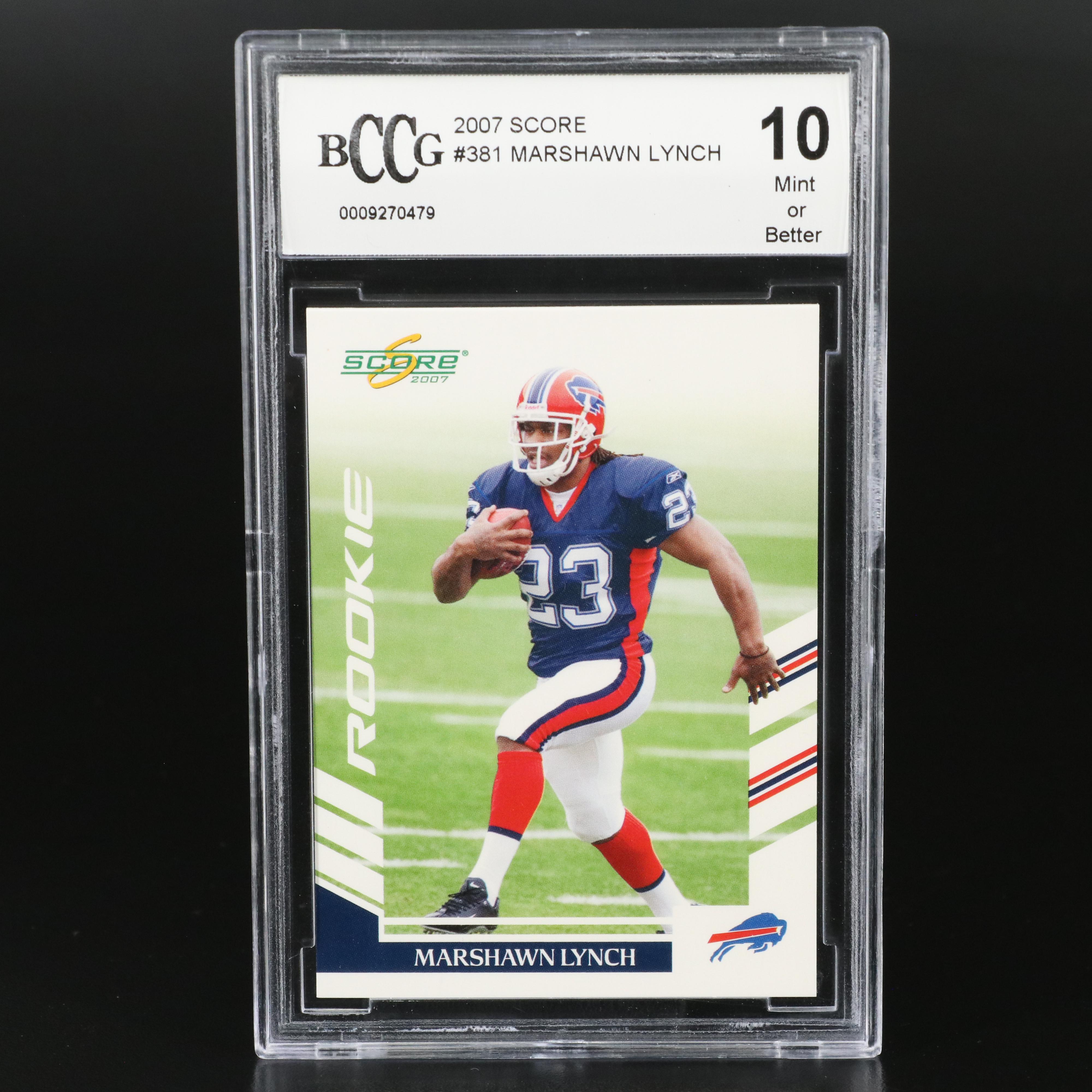 2007 Score Marshawn Lynch Buffalo Bills Rookie Card Graded BCCG 10