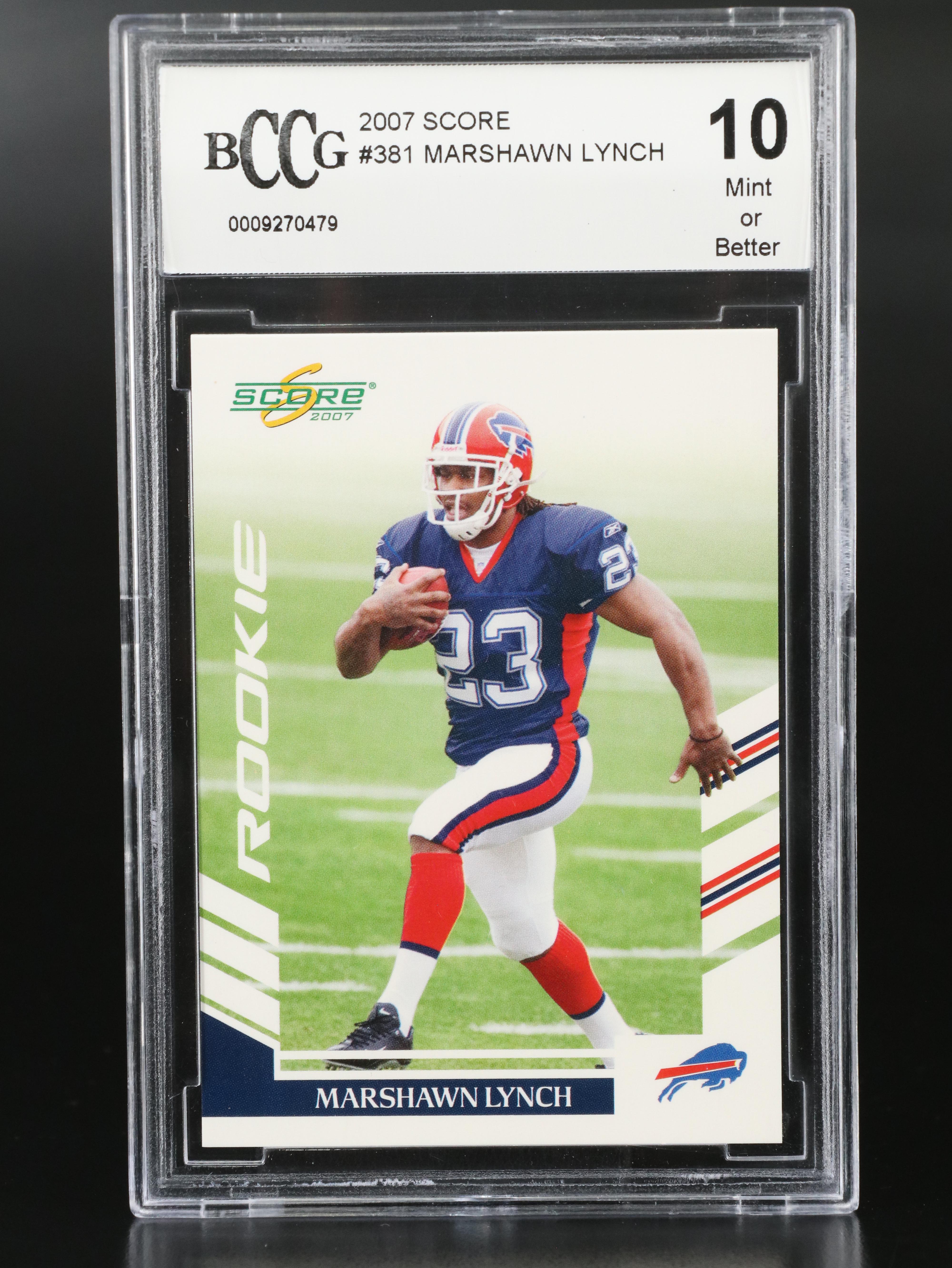 2007 Score Marshawn Lynch Buffalo Bills Rookie Card Graded BCCG 10