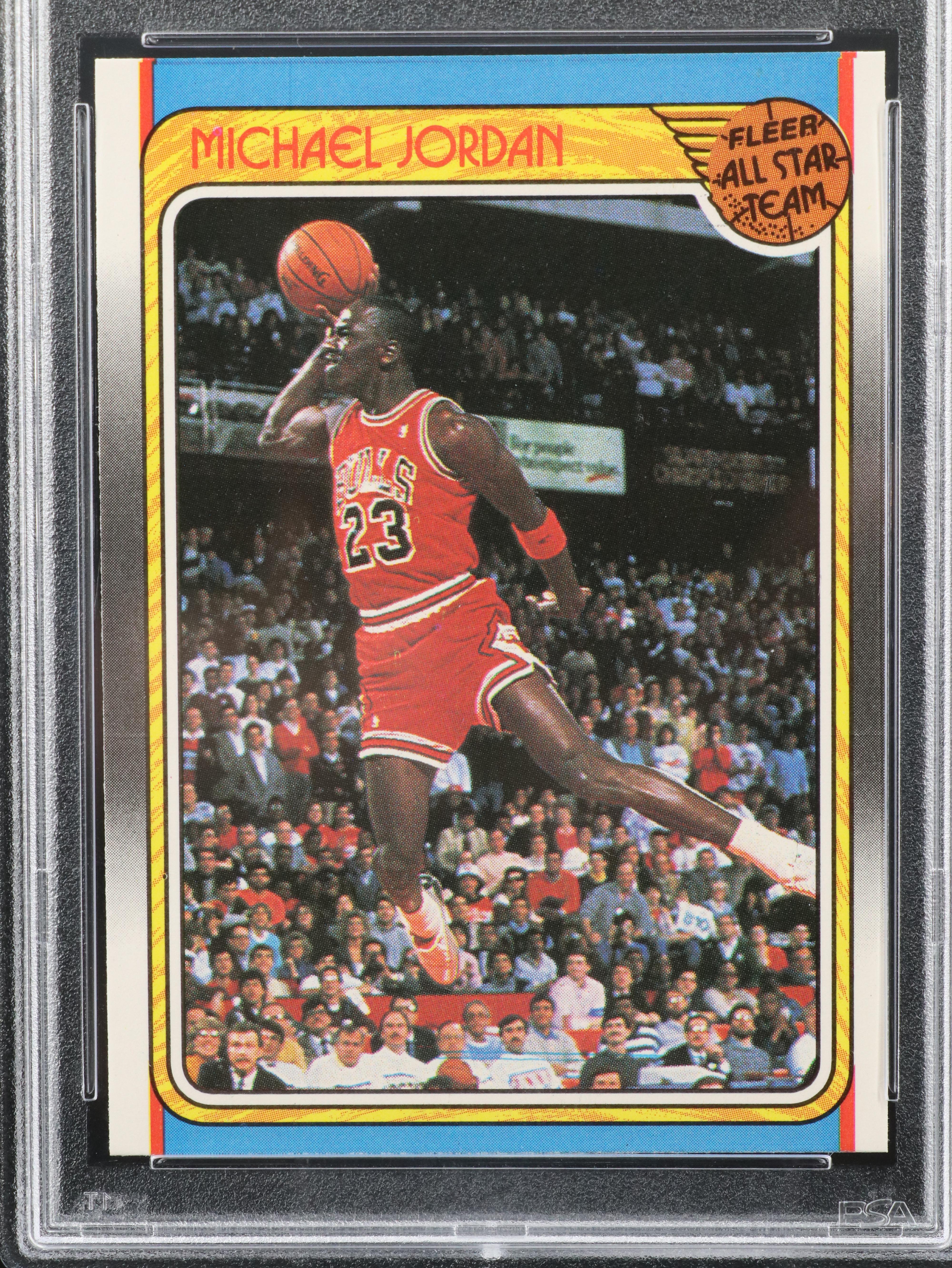1988 Fleer Michael Jordan Chicago Bulls All-Star Card Graded PSA 7
