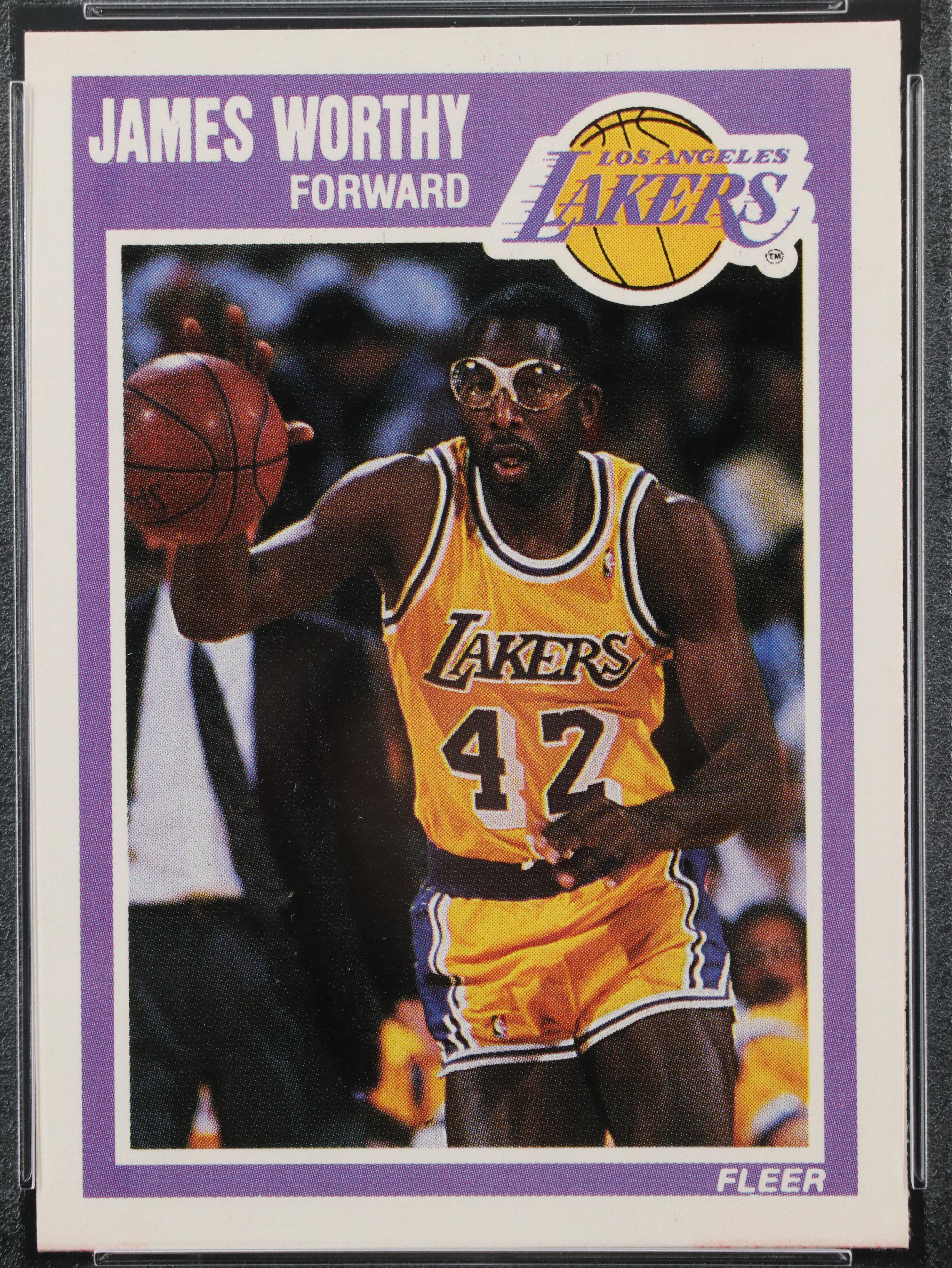 1989 Fleer James Worthy Los Angeles Lakers Basketball Card Graded PSA 9