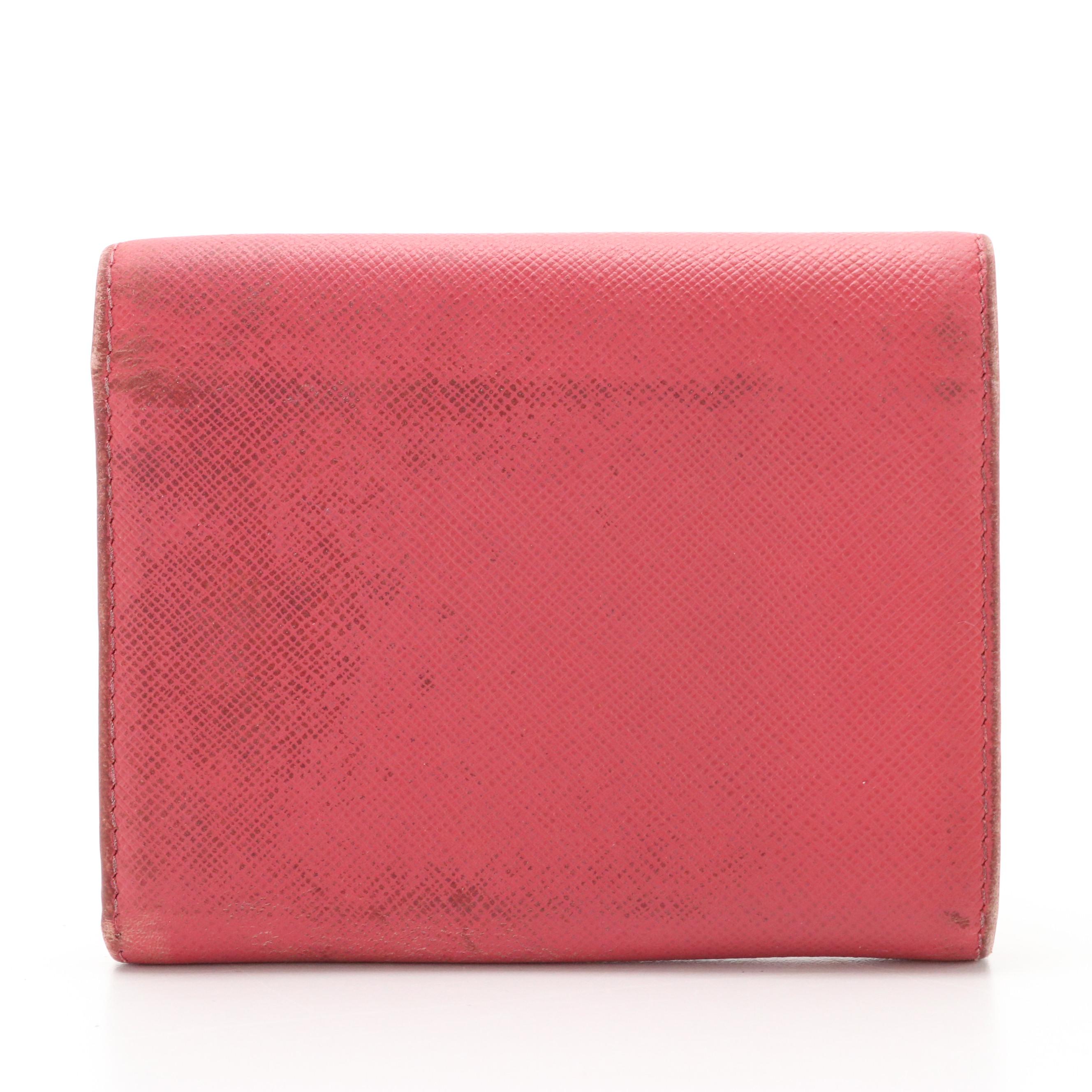 Prada Saffiano Leather Front-Flap Compact Wallet