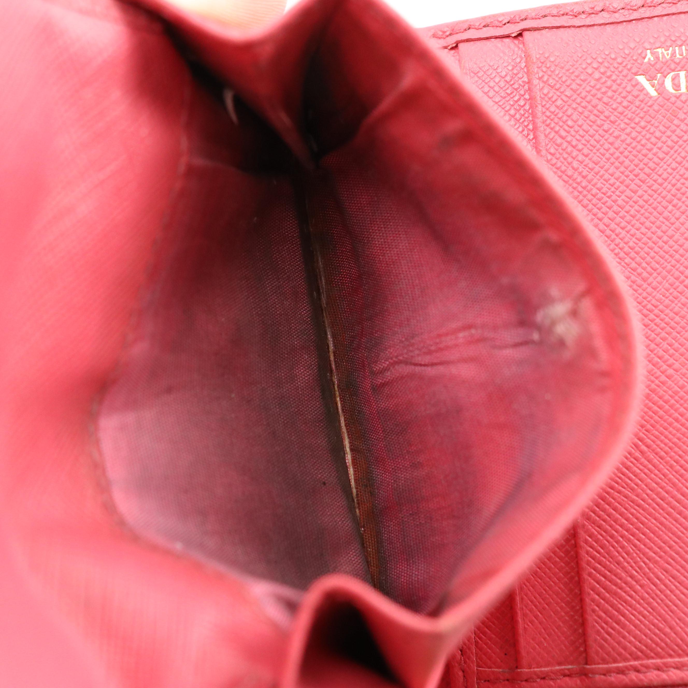 Prada Saffiano Leather Front-Flap Compact Wallet