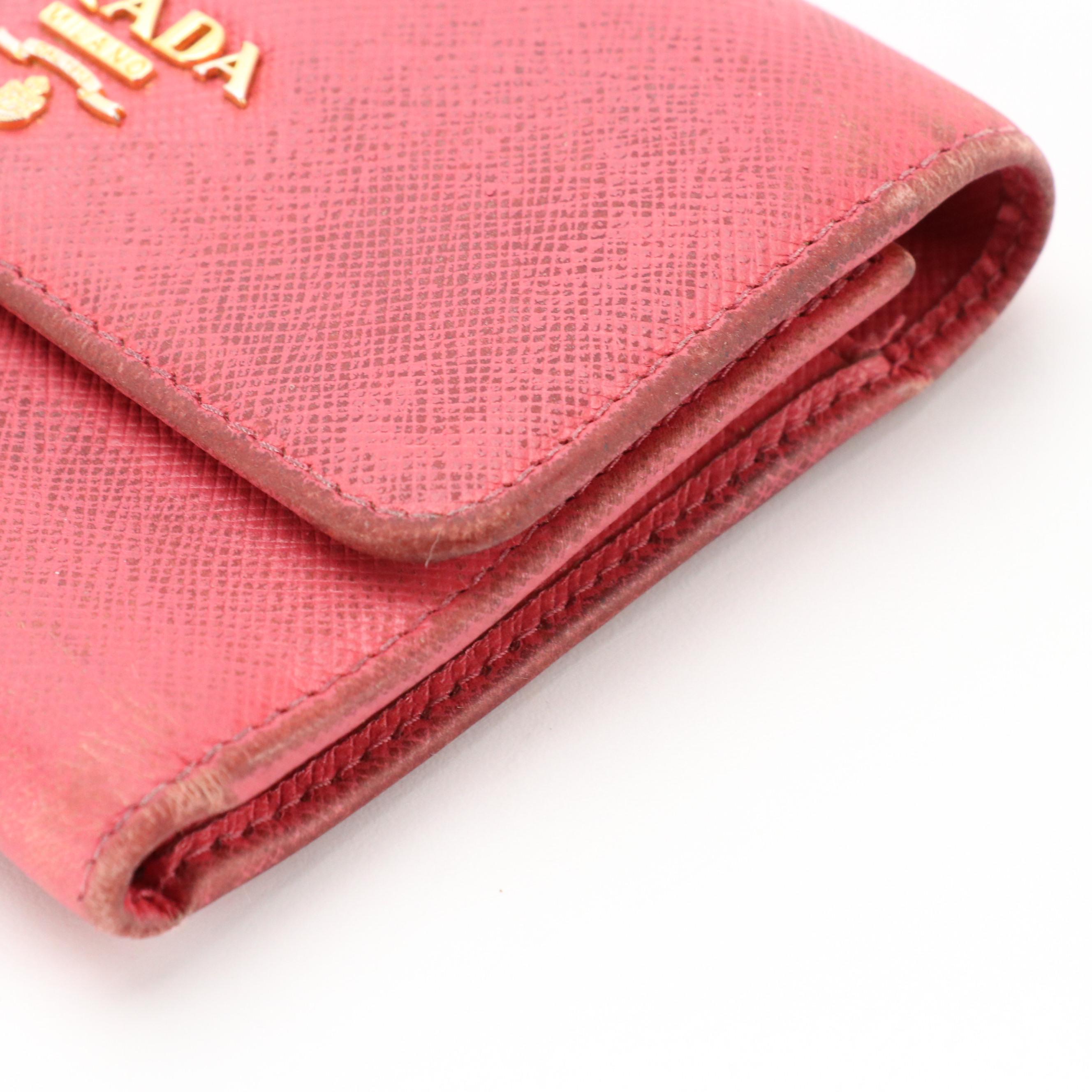 Prada Saffiano Leather Front-Flap Compact Wallet