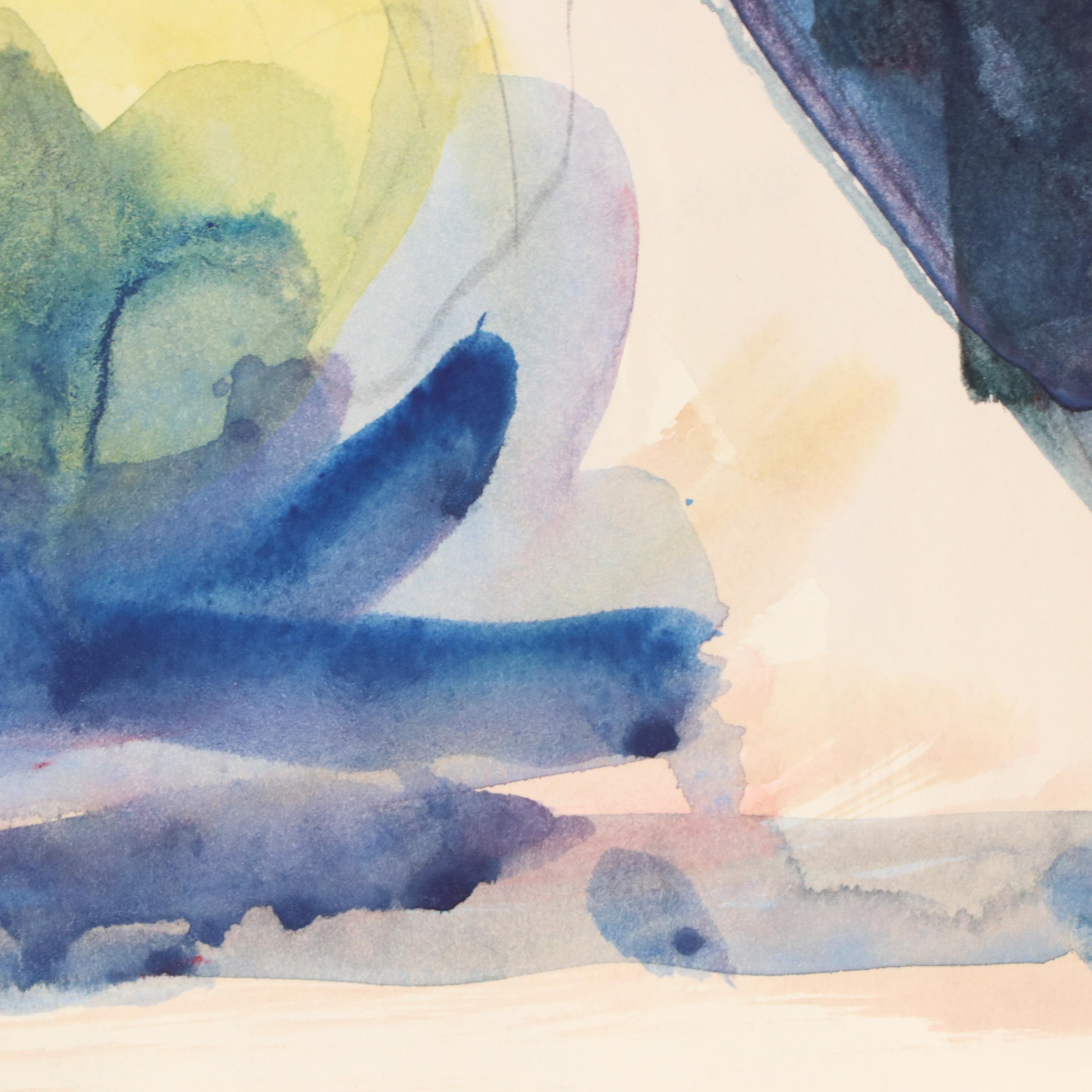 Jack Meanwell Modern Still Life Watercolor Painting, Late 20th Century