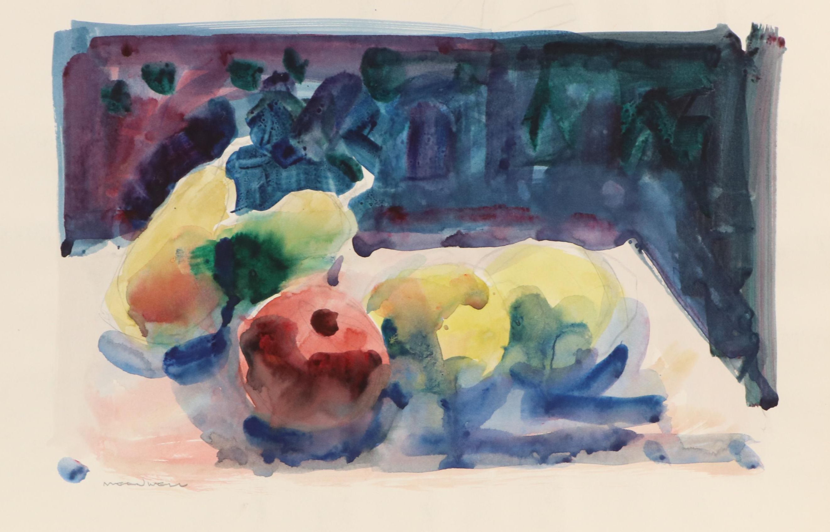 Jack Meanwell Modern Still Life Watercolor Painting, Late 20th Century