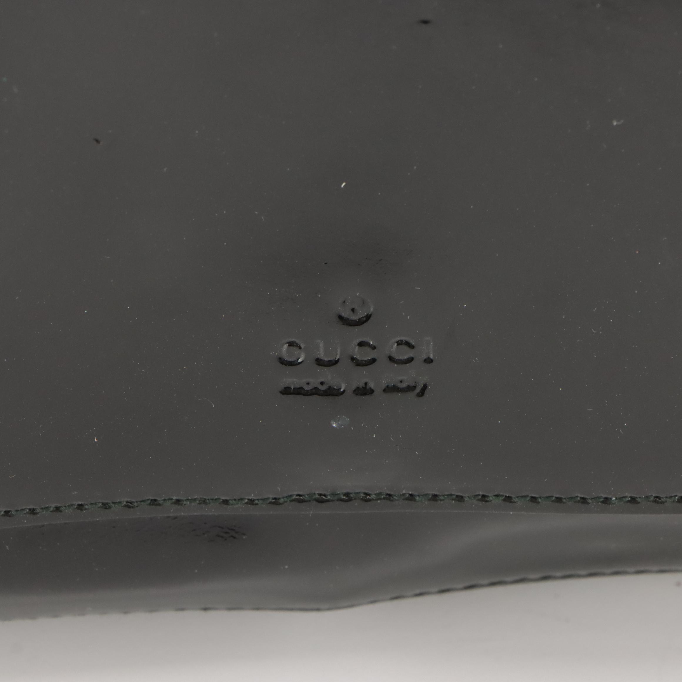 Gucci by Tom Ford Black Patent Leather Metal Strap Shoulder Bag