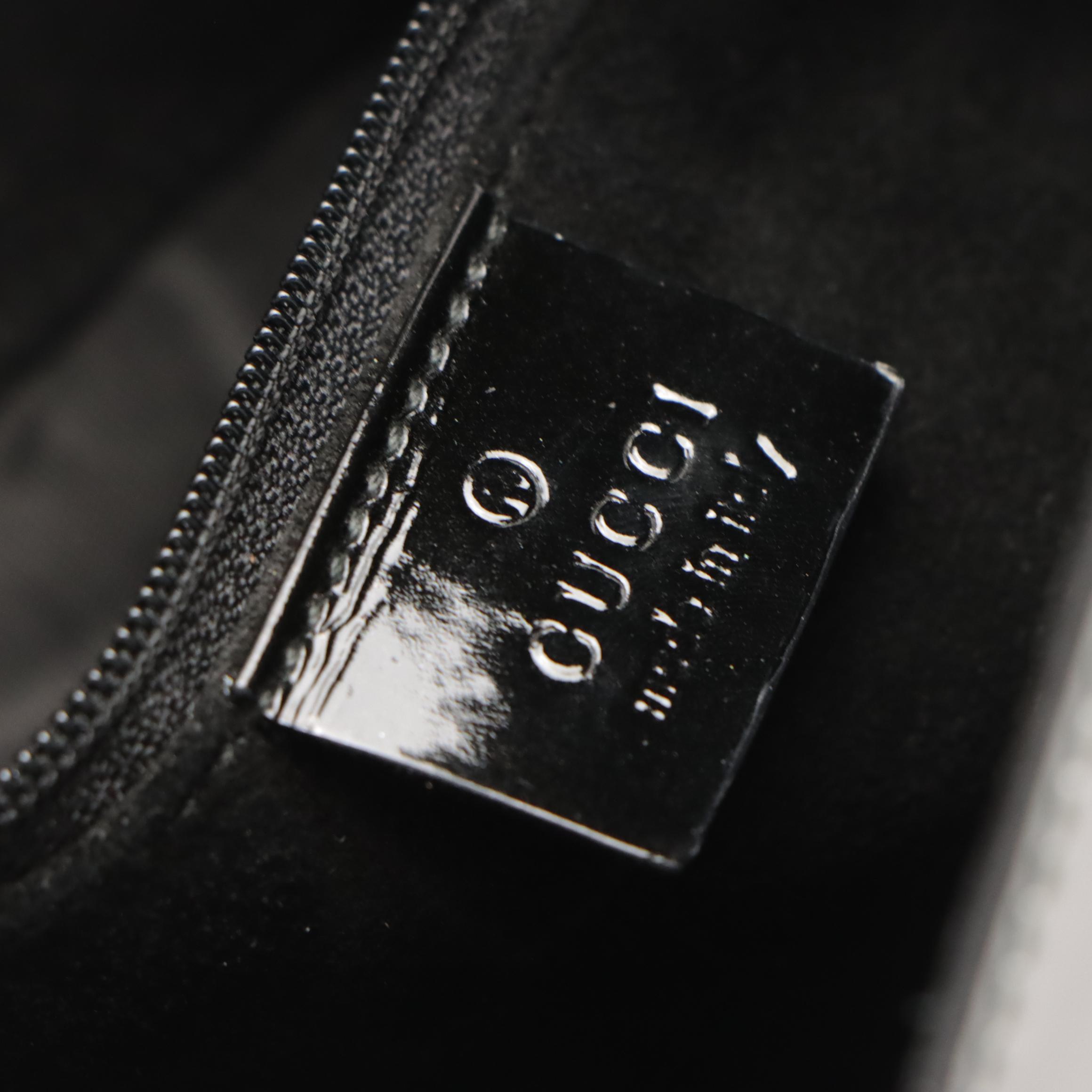 Gucci by Tom Ford Black Patent Leather Metal Strap Shoulder Bag