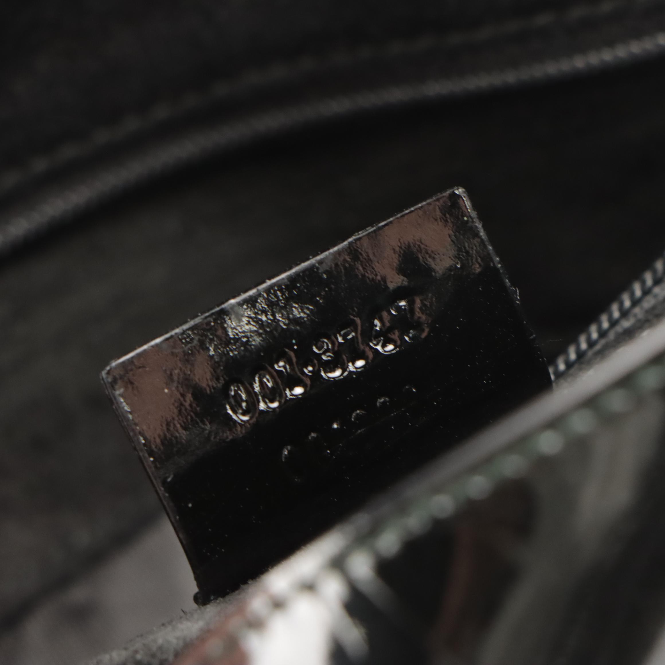 Gucci by Tom Ford Black Patent Leather Metal Strap Shoulder Bag