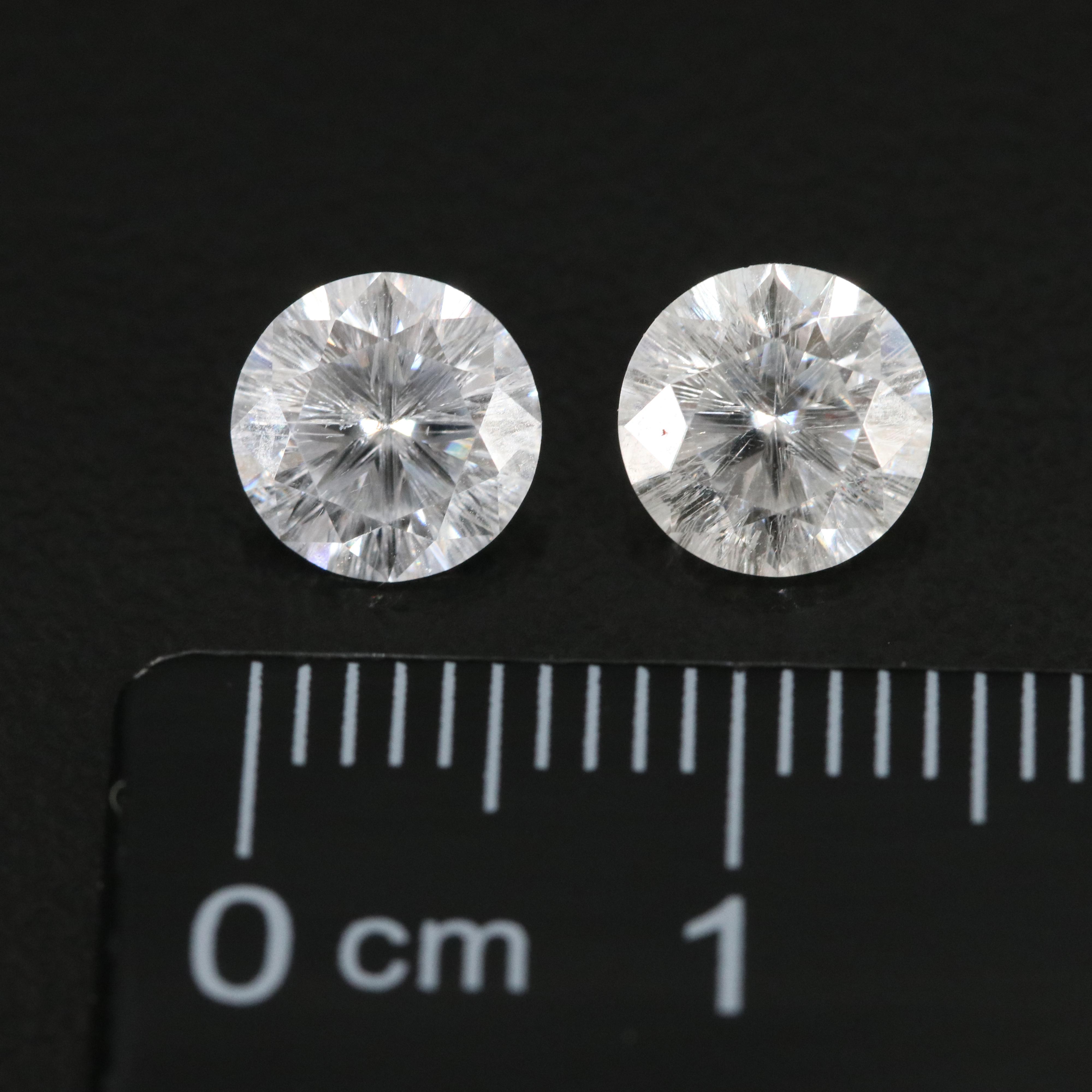 Loose 1.92 CTW Matched Pair of Moissanites