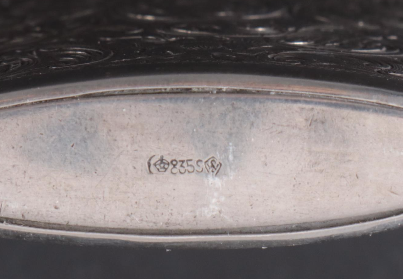 German Lutz & Weiss 800 Silver Compact and Vesta Case with More Silver Décor