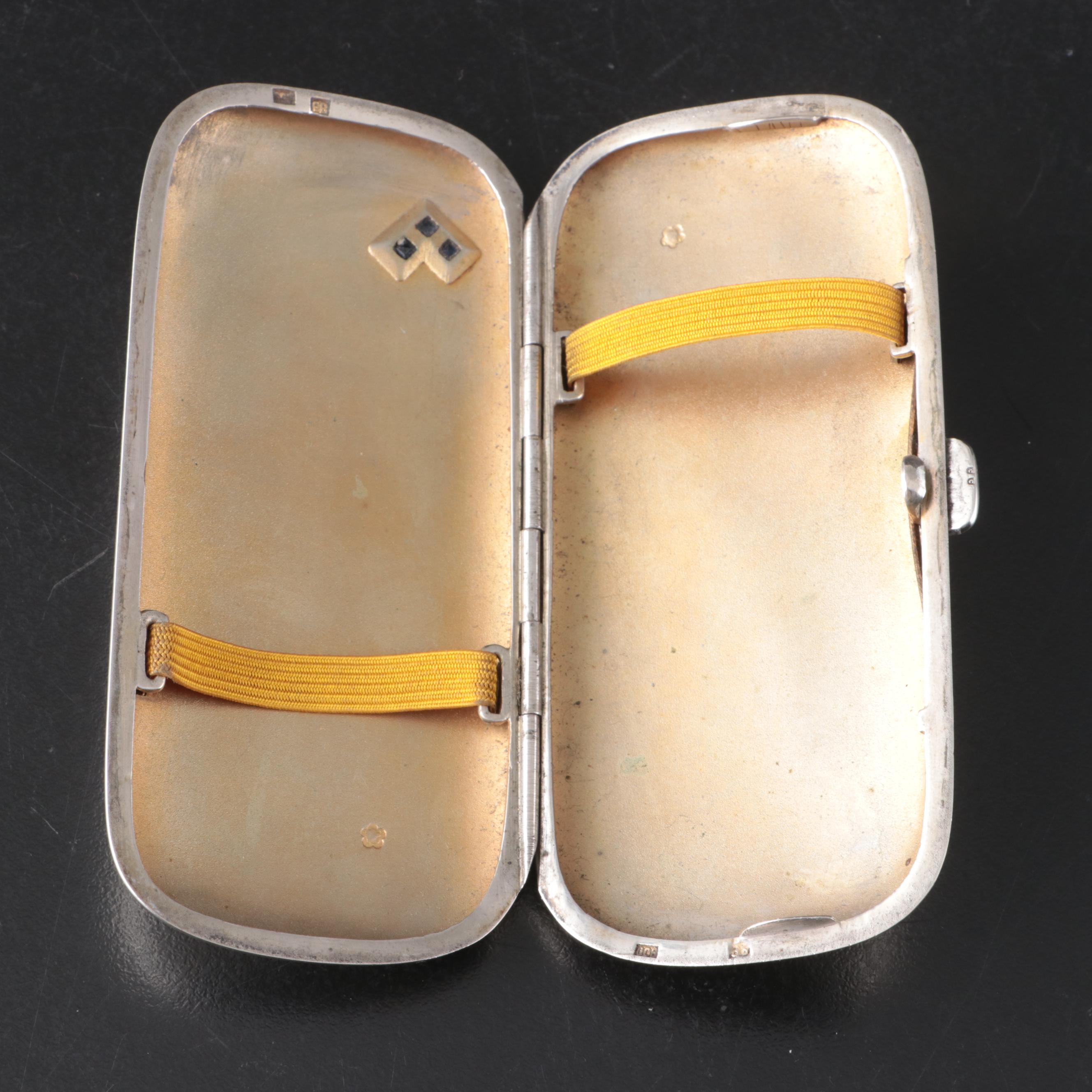 German Lutz & Weiss 800 Silver Compact and Vesta Case with More Silver Décor