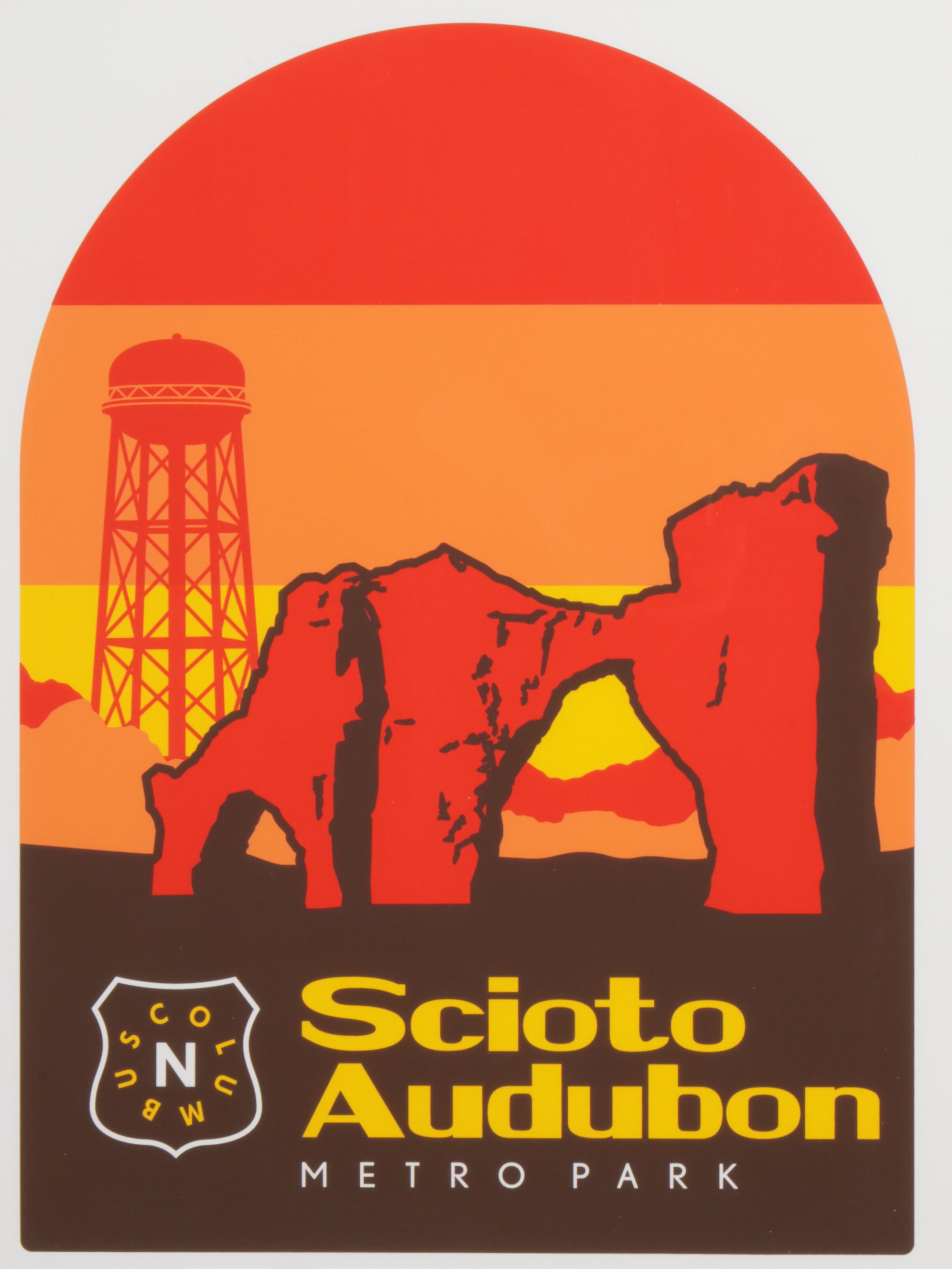 Scioto Audubon Metro Park Silkscreen Poster Designed by Benjamin Howes