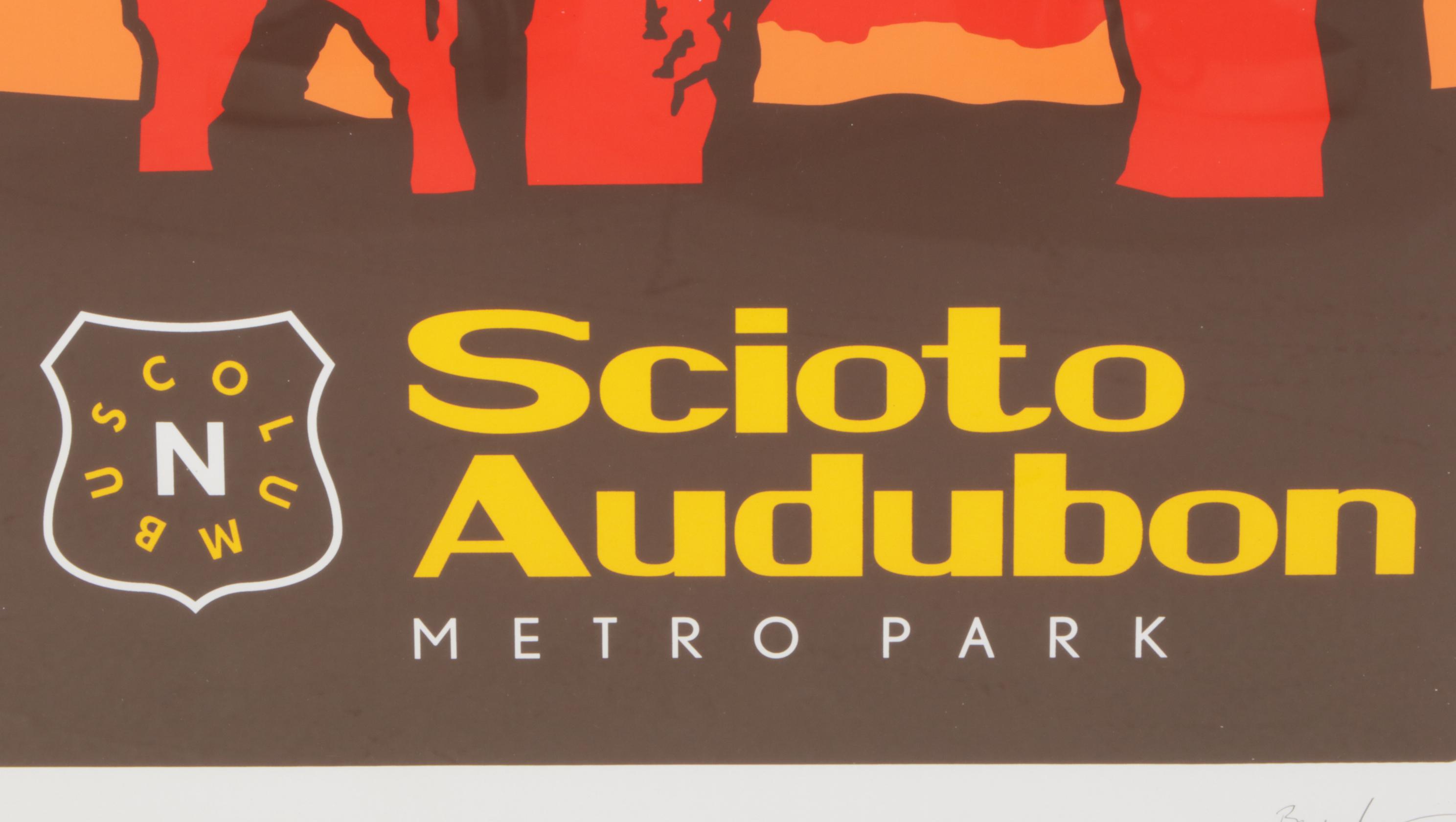 Scioto Audubon Metro Park Silkscreen Poster Designed by Benjamin Howes