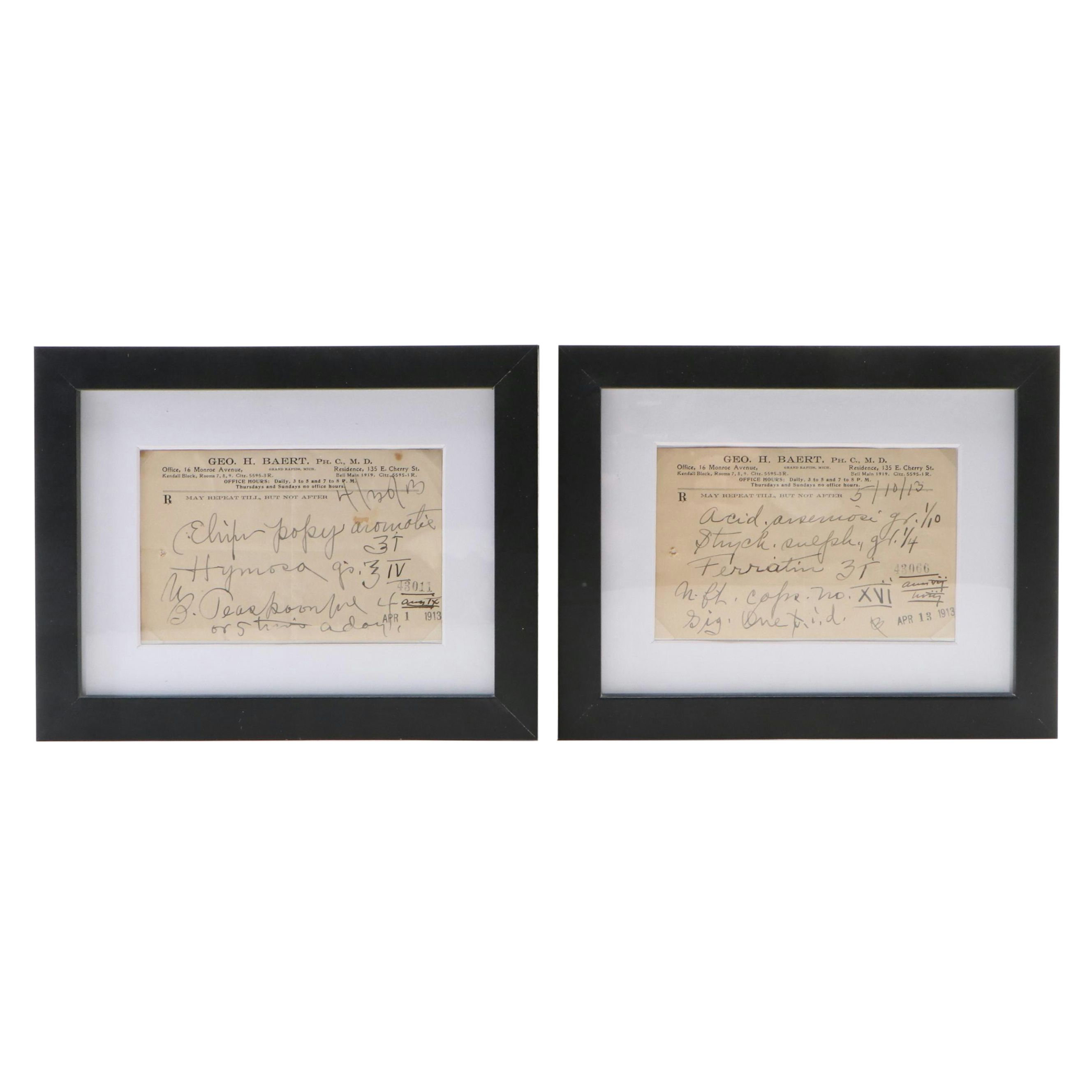 Prescription Forms for Arsenic, Strychnine and Poppy, 1913