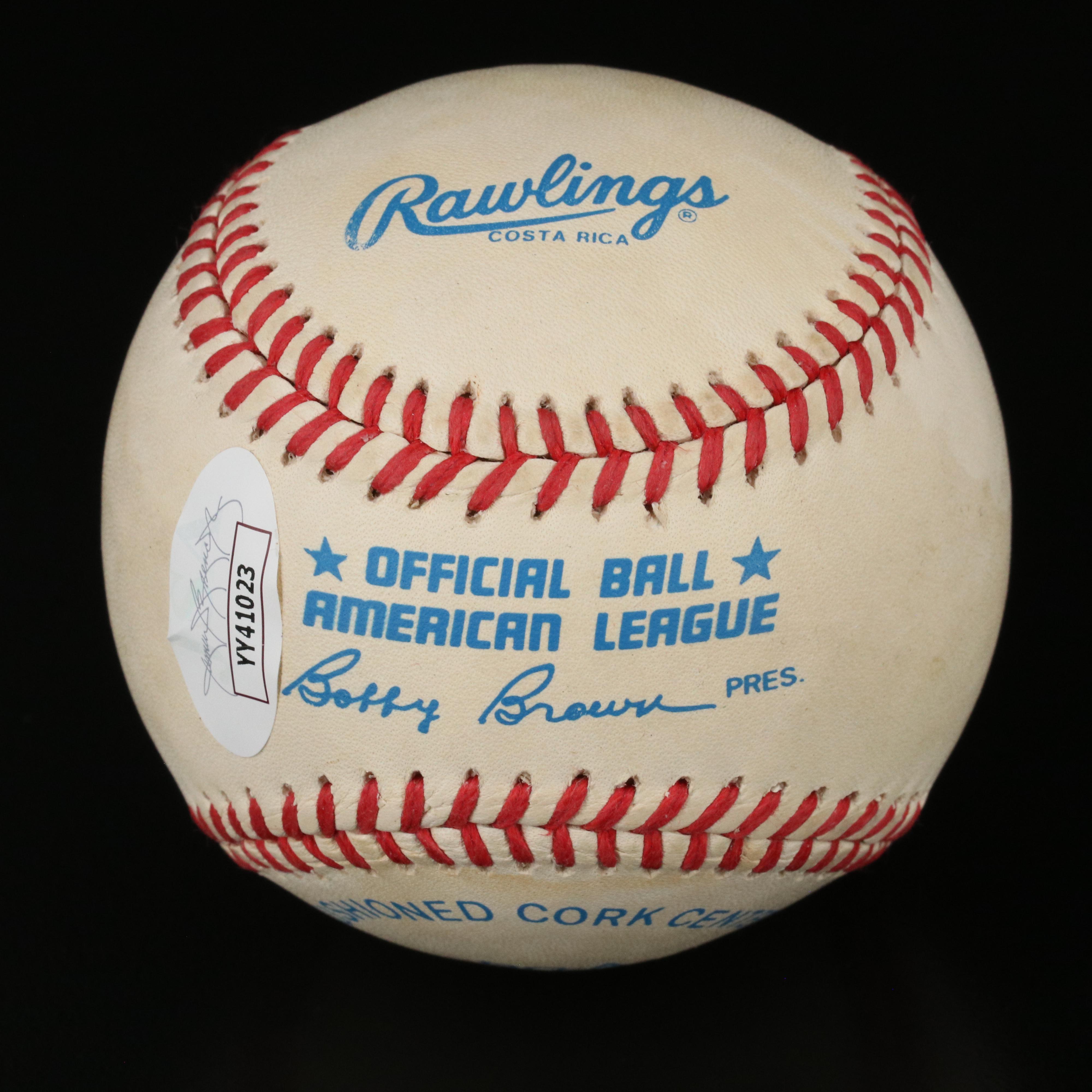 Mickey Mantle Signed Rawlings Official AL Baseball with 1956 Topps Card