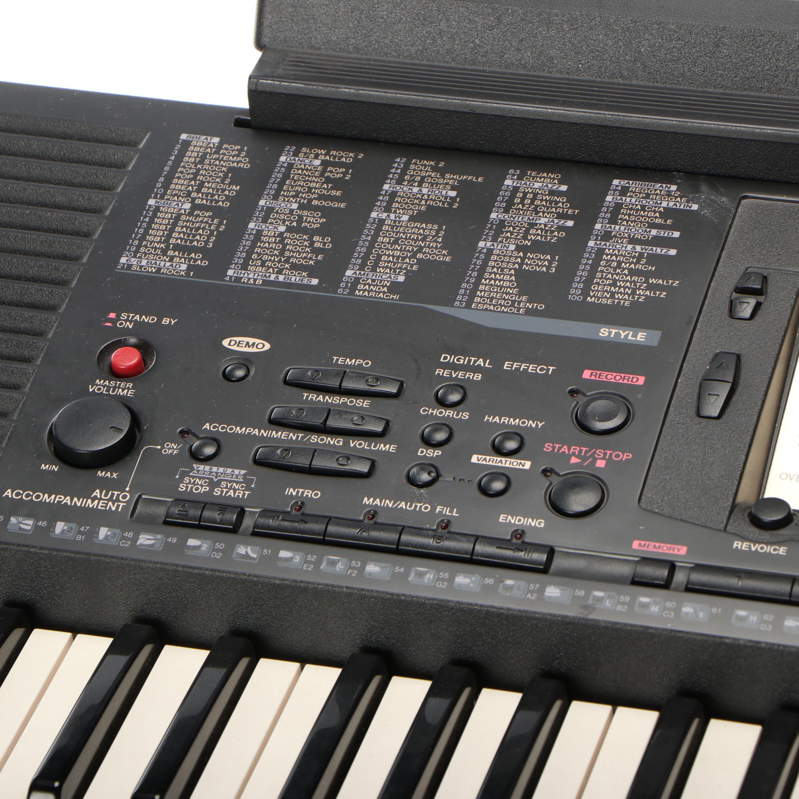 Yamaha PSR-530 Portable Electronic Synthesizer Keyboard, Stand & Cartridges