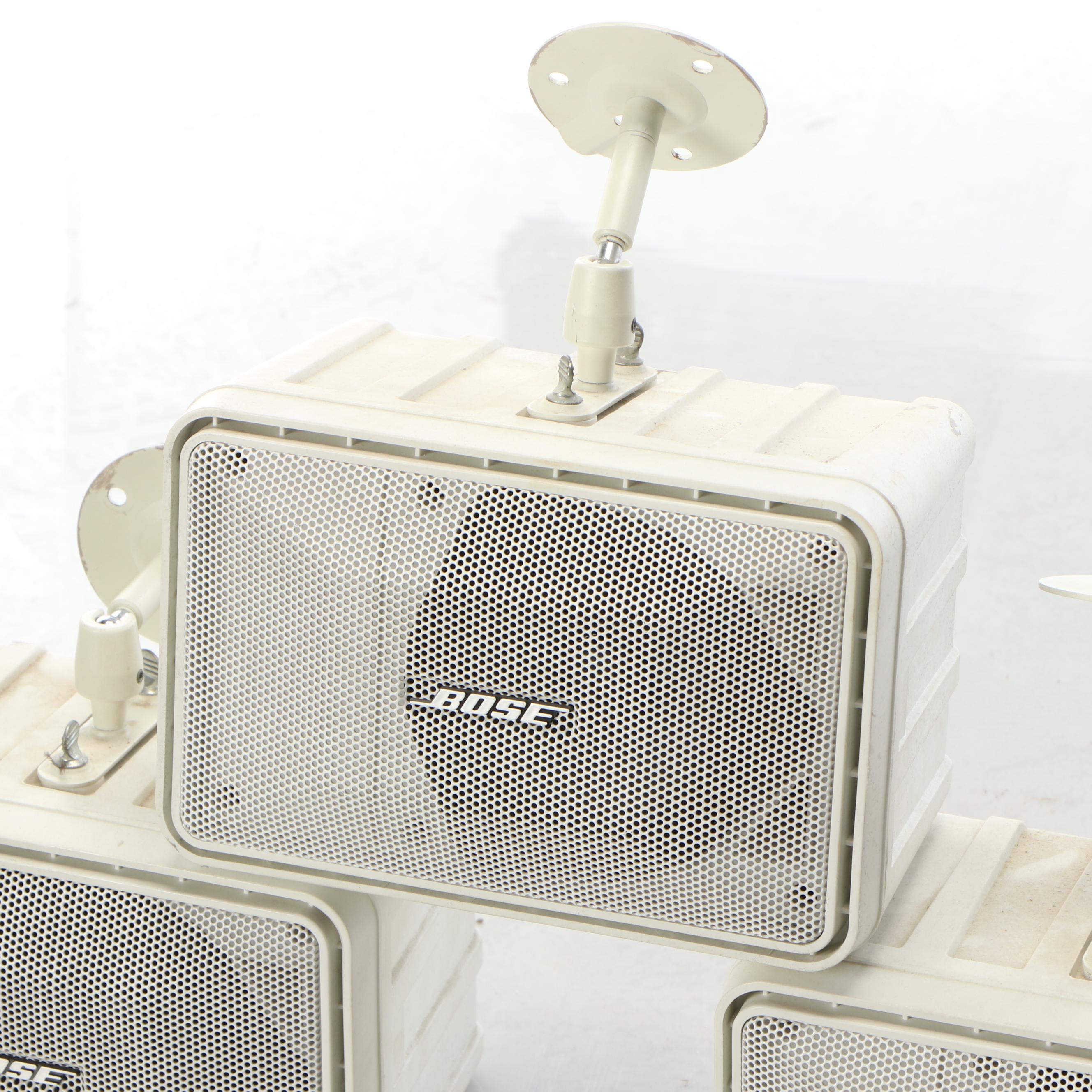 Three Bose Model 101 Music Monitor Surface Mount Speakers