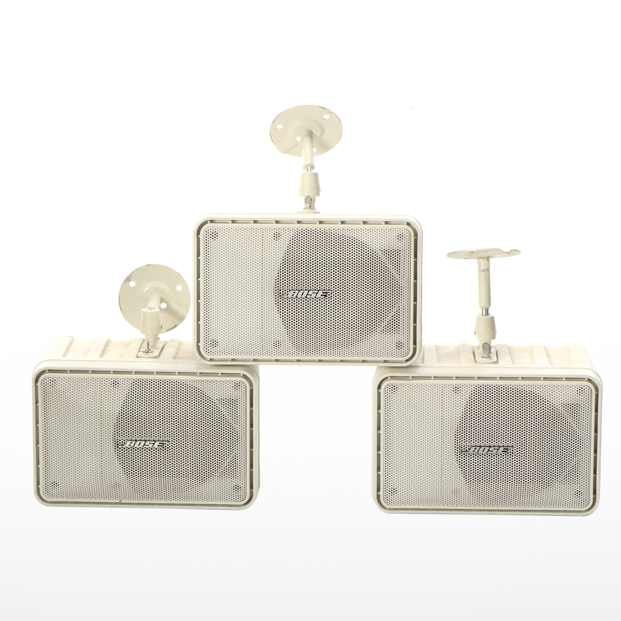 Three Bose Model 101 Music Monitor Surface Mount Speakers