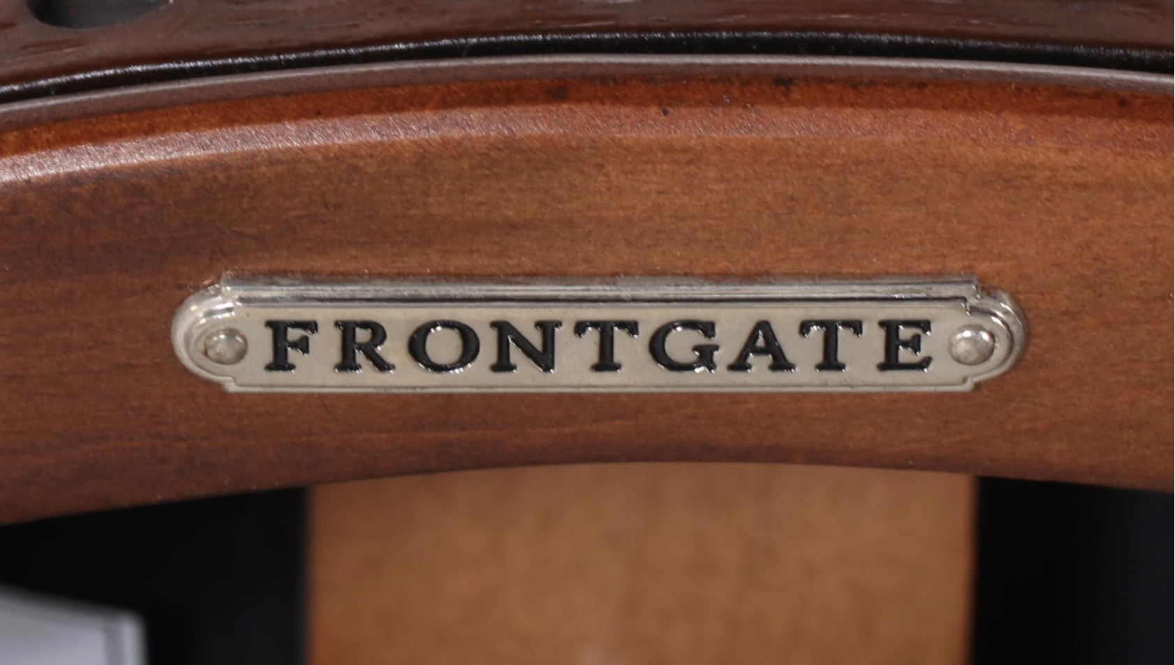 Four Frontgate "Manchester" Birch and Leather Swivel Bar Stools with Nailheads