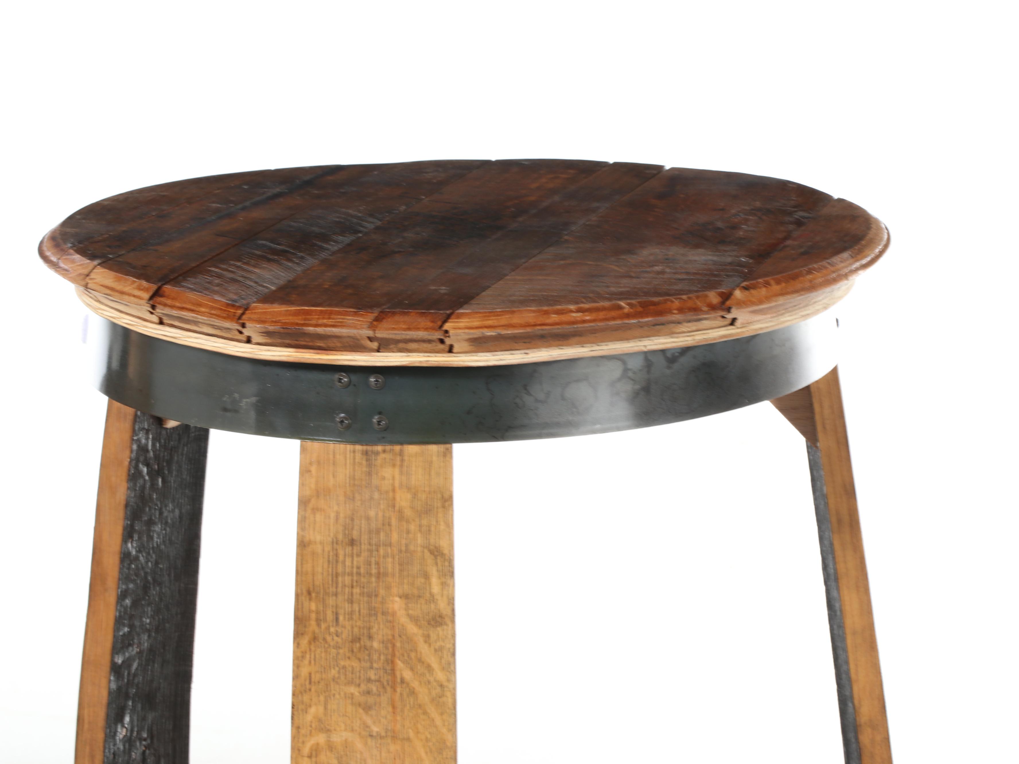 The Barrel Market Charred White Oak Bourbon Barrel Stave Nesting Tables