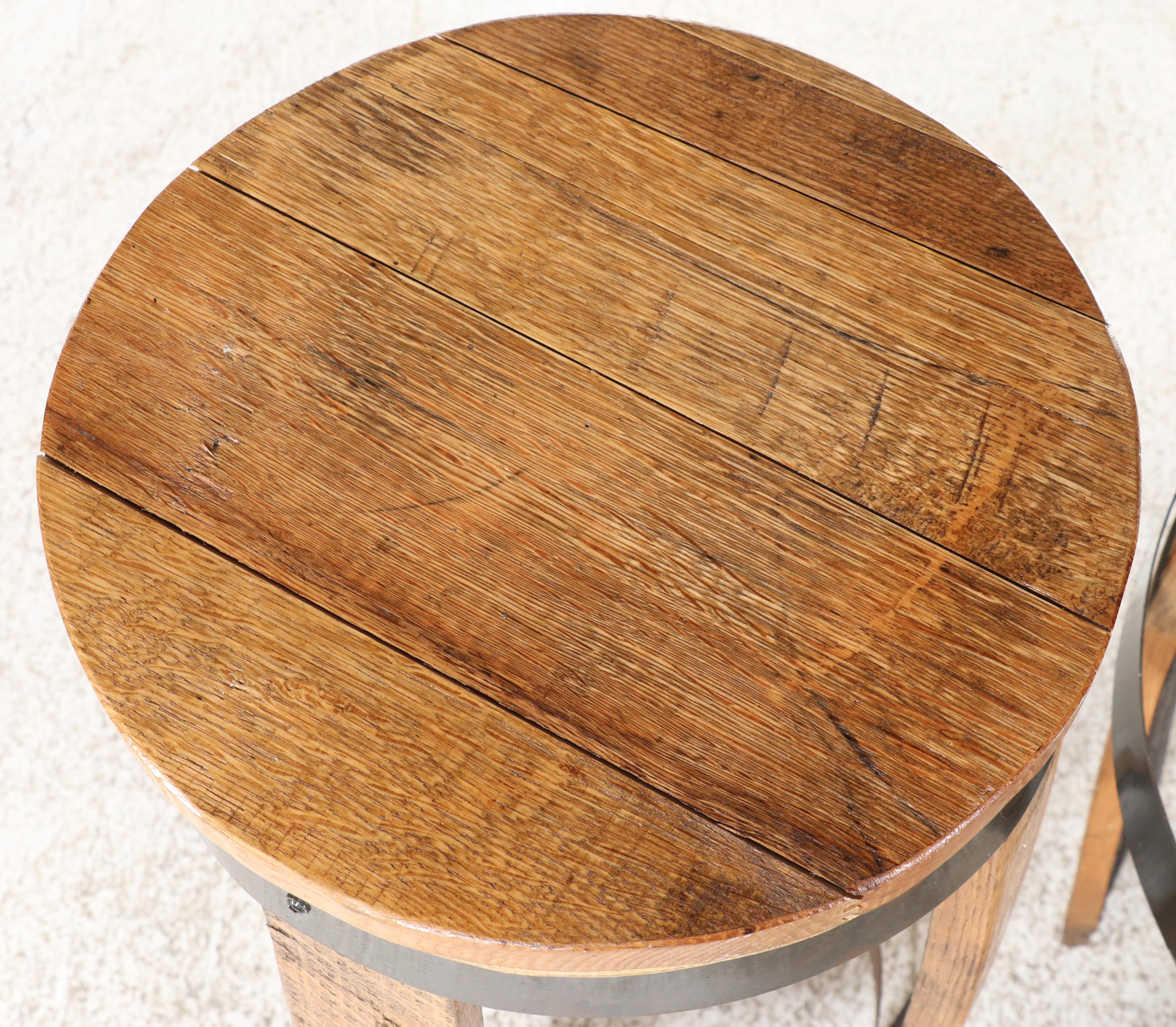 The Barrel Market Charred White Oak Bourbon Barrel Stave Nesting Tables