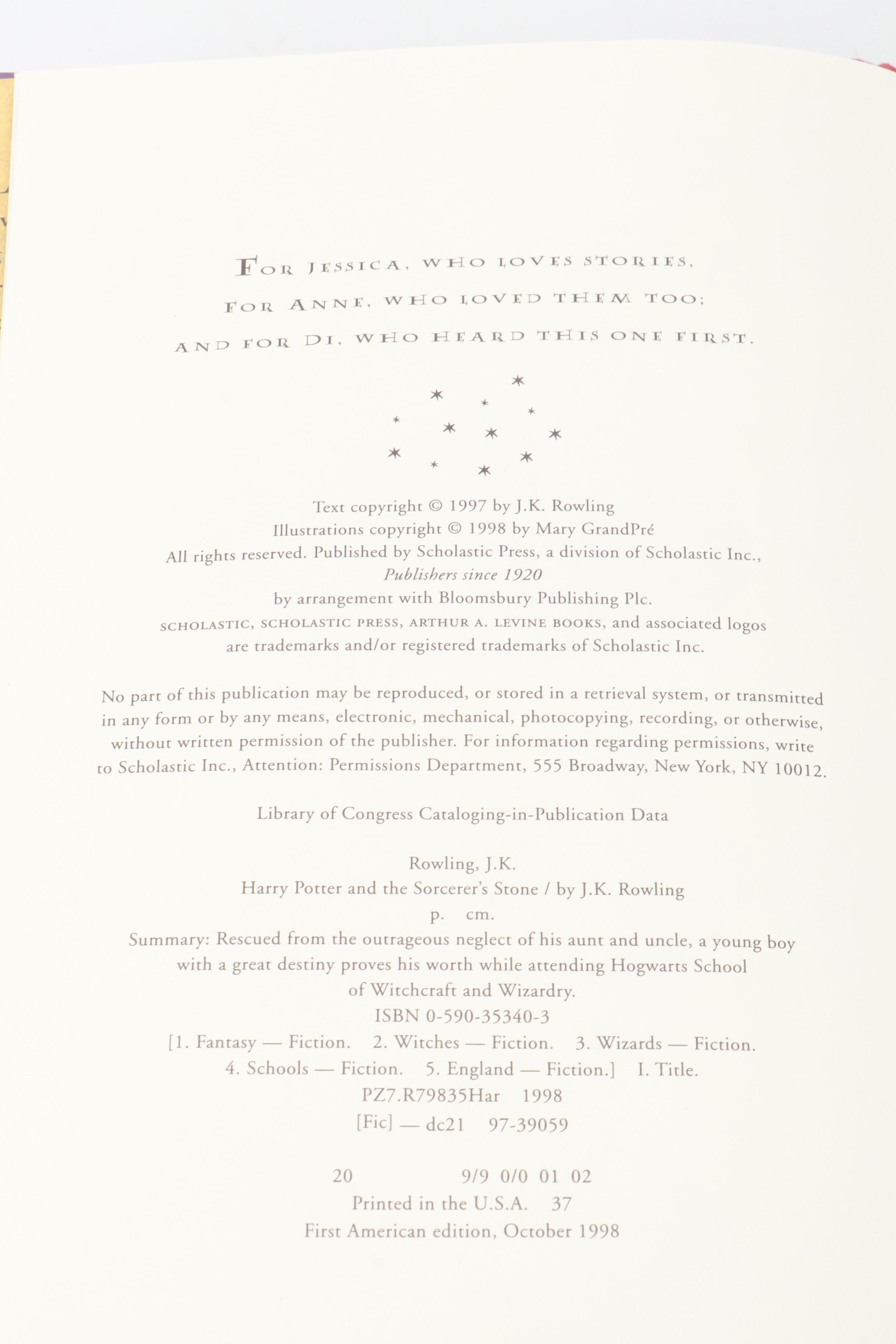 First American Edition "Harry Potter" Complete Series by J. K. Rowling