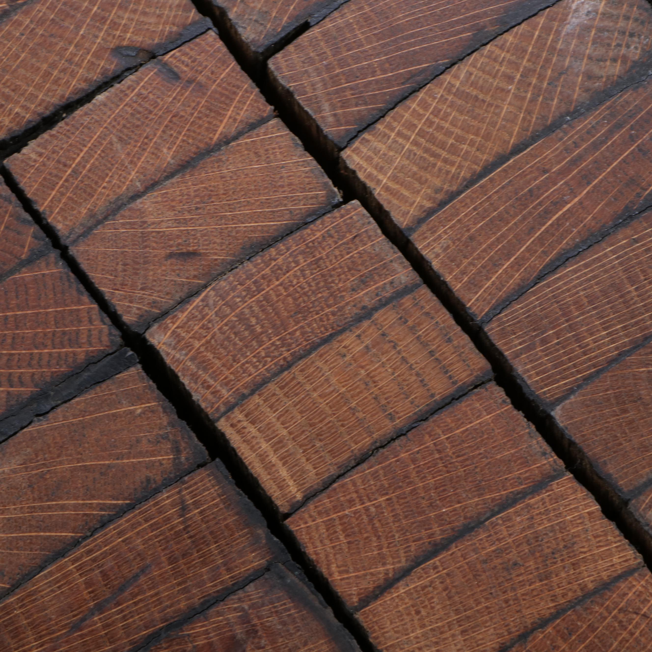 The Barrel Market Reclaimed Oak Barrel Stave Kitchen Butcher Block Table