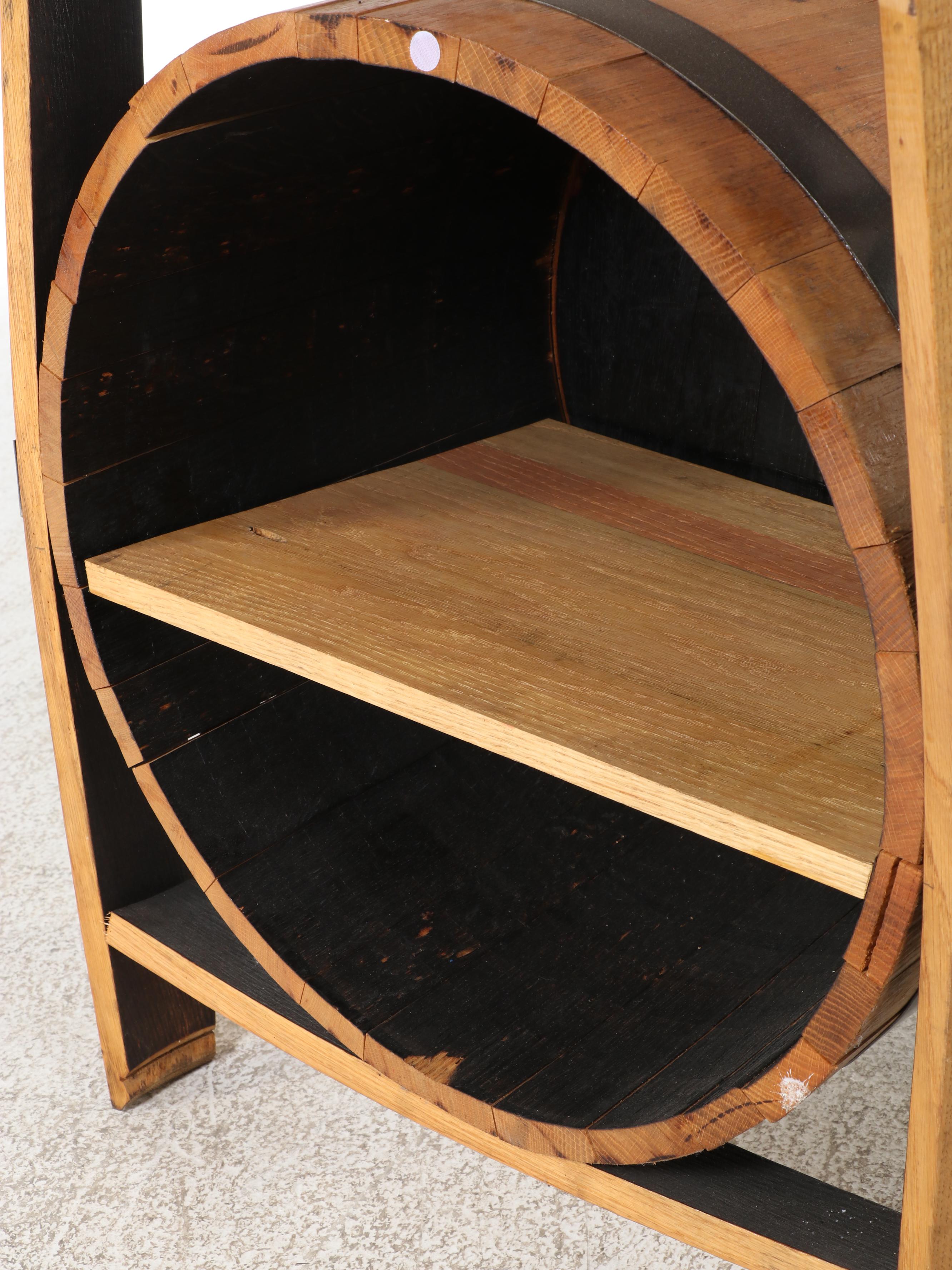 The Barrel Market Amish Made Charred White Oak Bourbon Barrel Bar with Counter