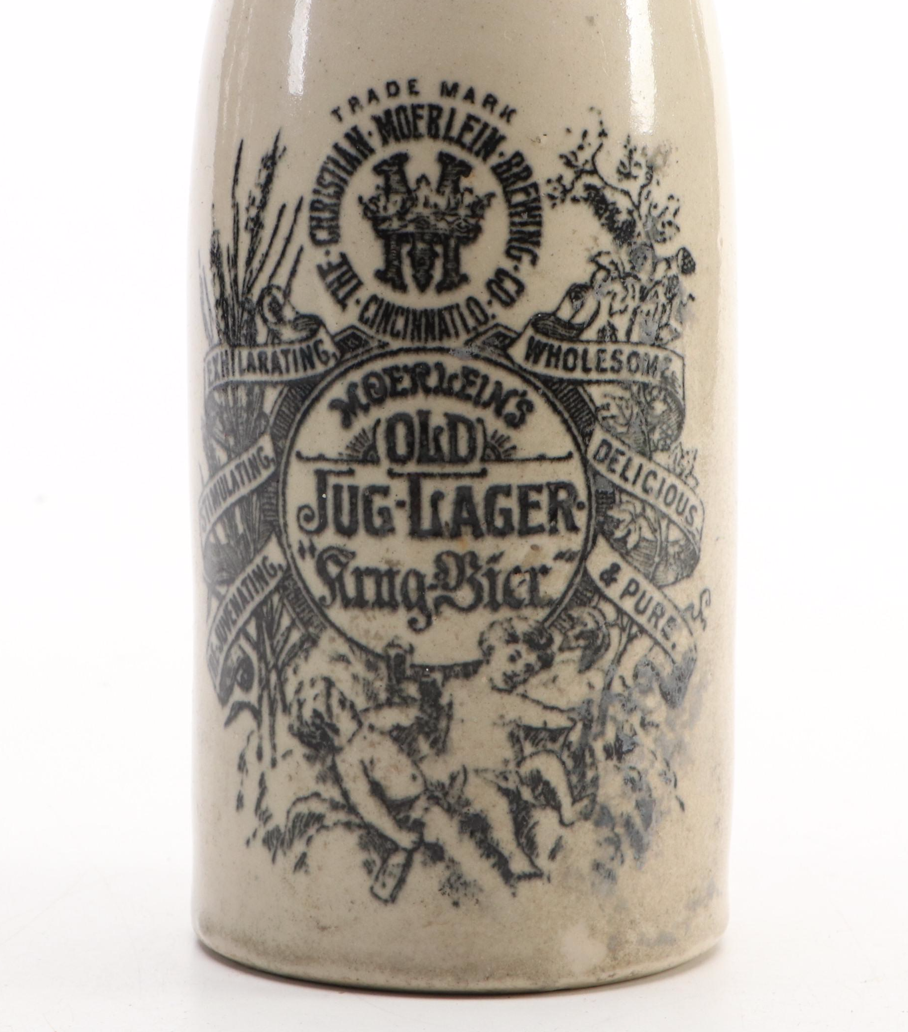 Christian Moerlein Port Dundas Pottery Stoneware Beer Bottle, Late 19th C.