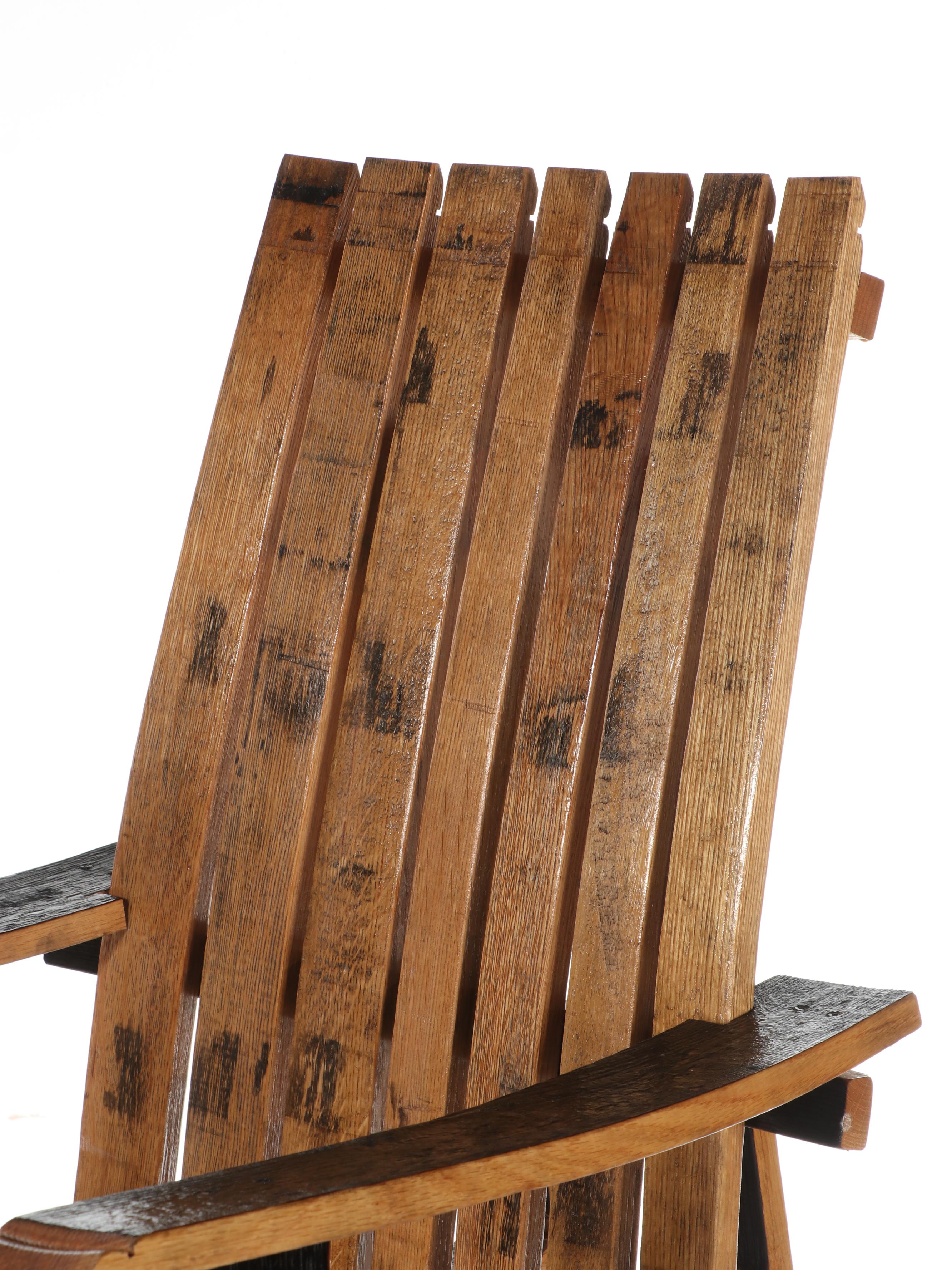 Pair of Amish Made Charred White Oak Bourbon Barrel Stave Swivel Stools