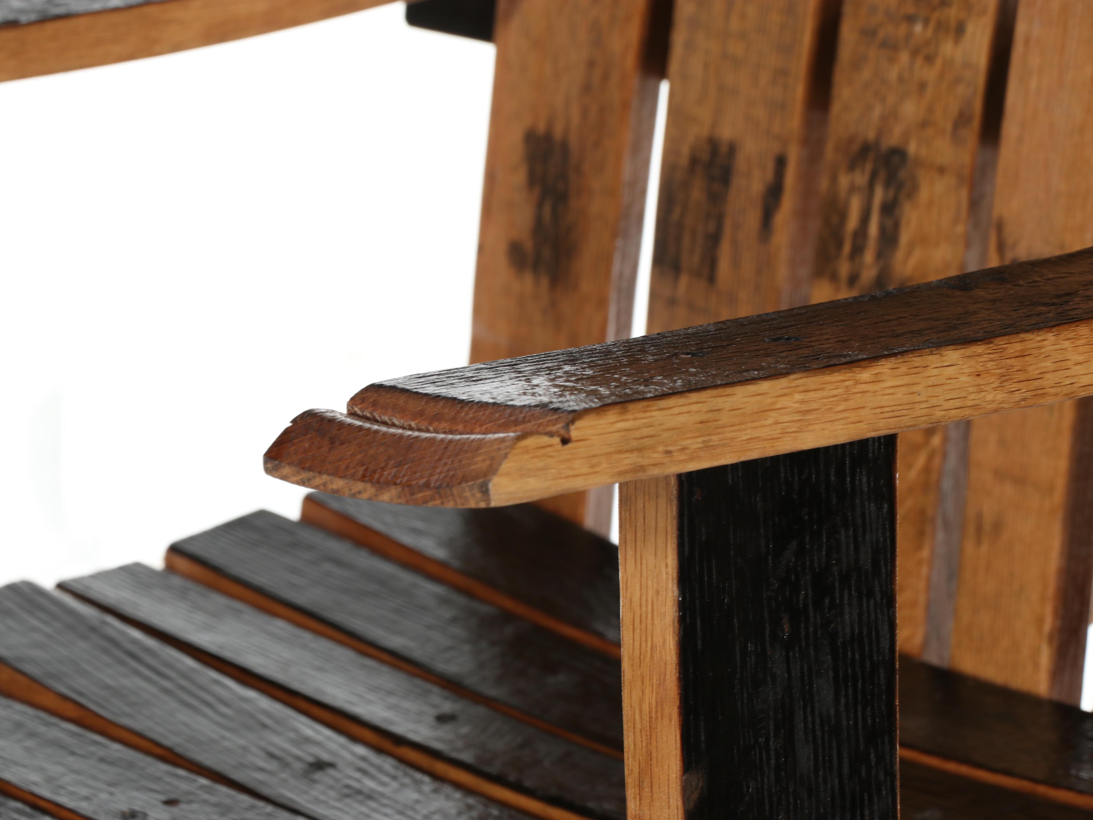 Pair of Amish Made Charred White Oak Bourbon Barrel Stave Swivel Stools