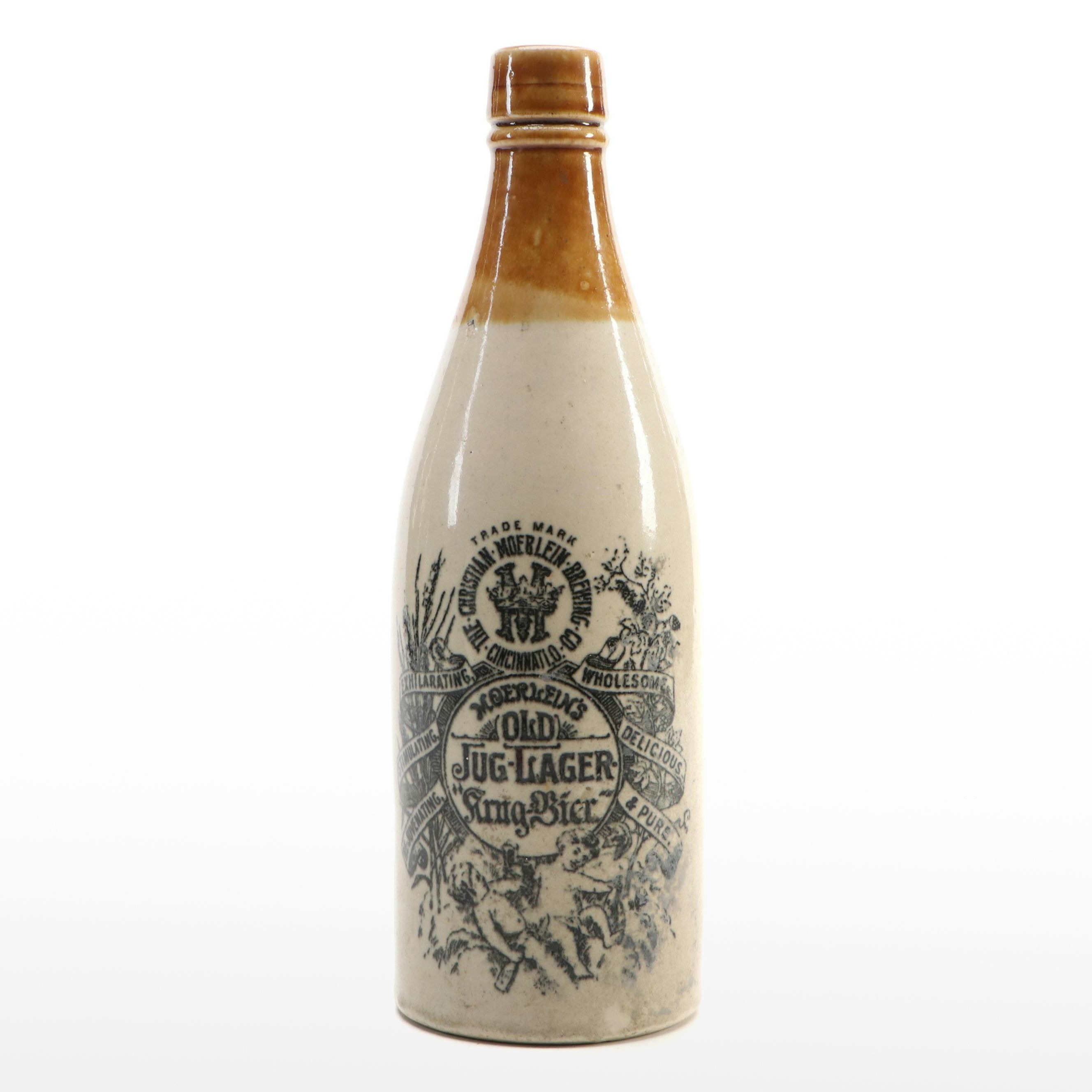Christian Moerlein Port Dundas Pottery Stoneware Beer Bottle, Late 19th C.