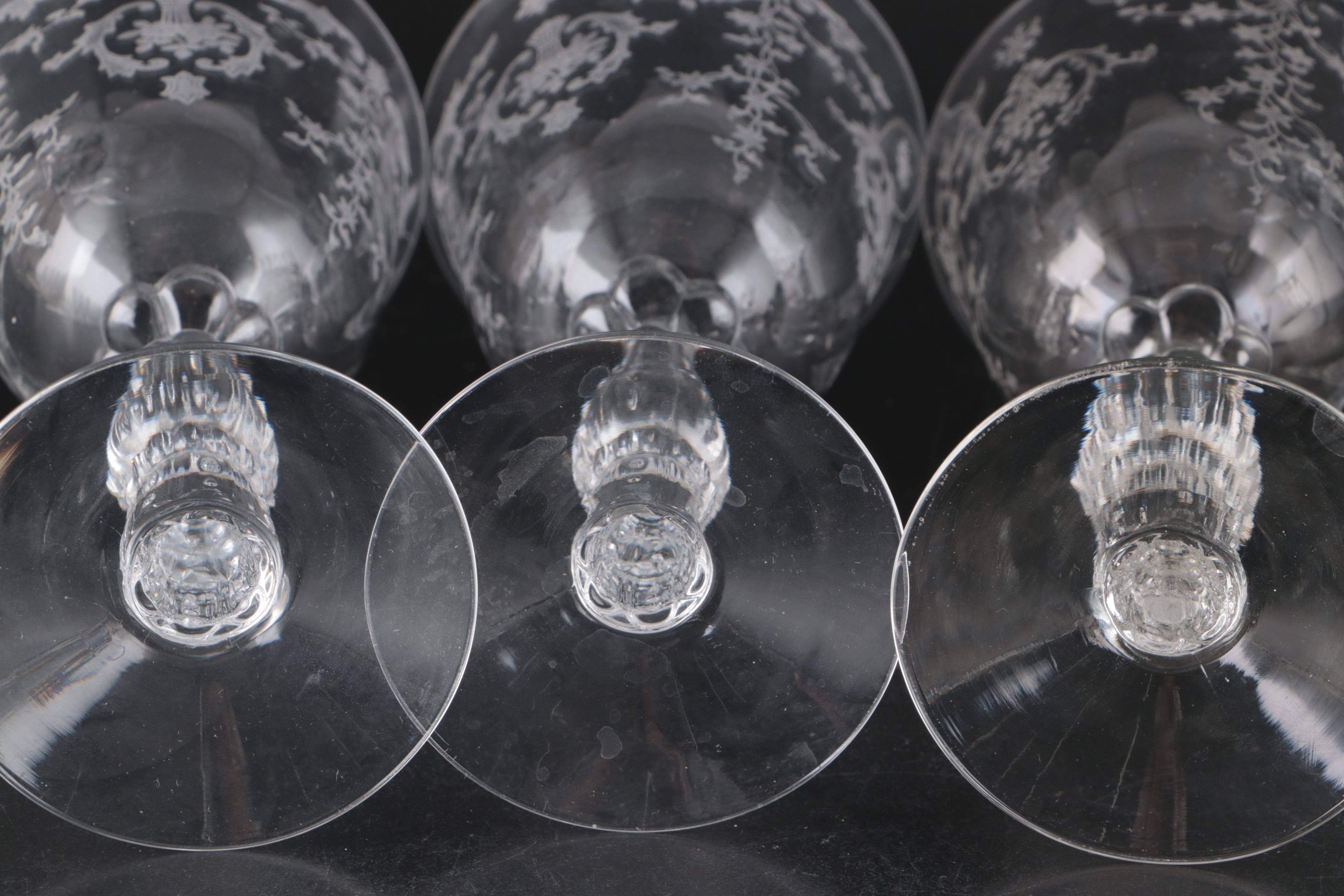 Colony "Lily of the Valley" Wine Glasses with Lenox "Navarre" and Other Stemware