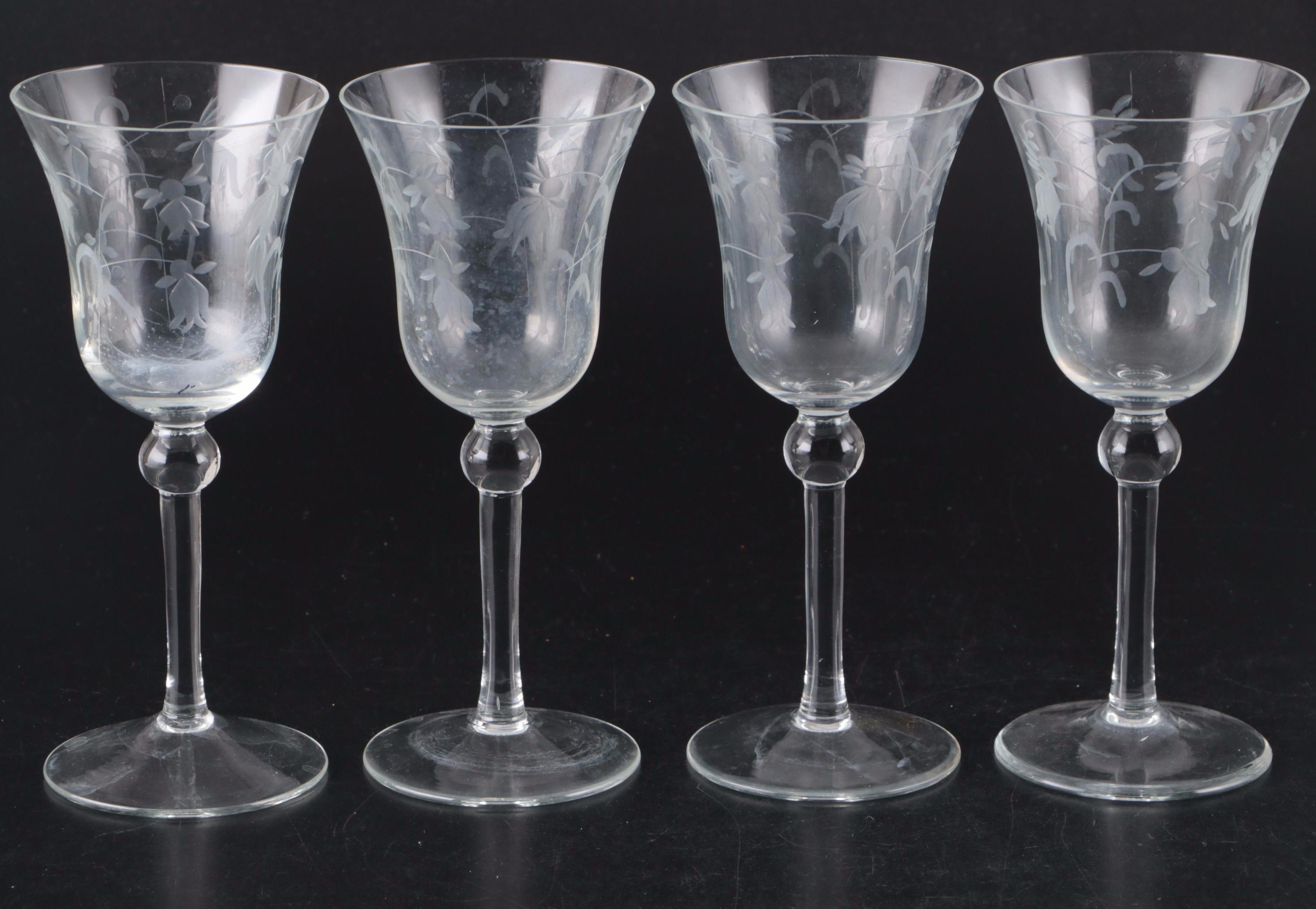 Colony "Lily of the Valley" Wine Glasses with Lenox "Navarre" and Other Stemware