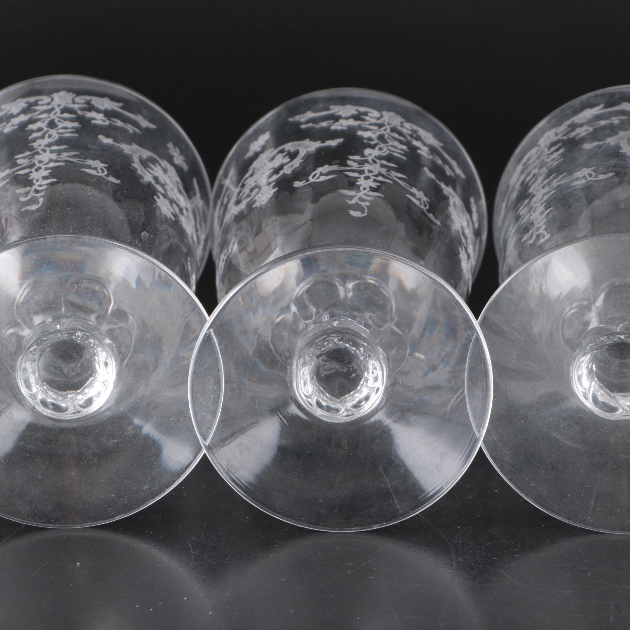 Colony "Lily of the Valley" Wine Glasses with Lenox "Navarre" and Other Stemware