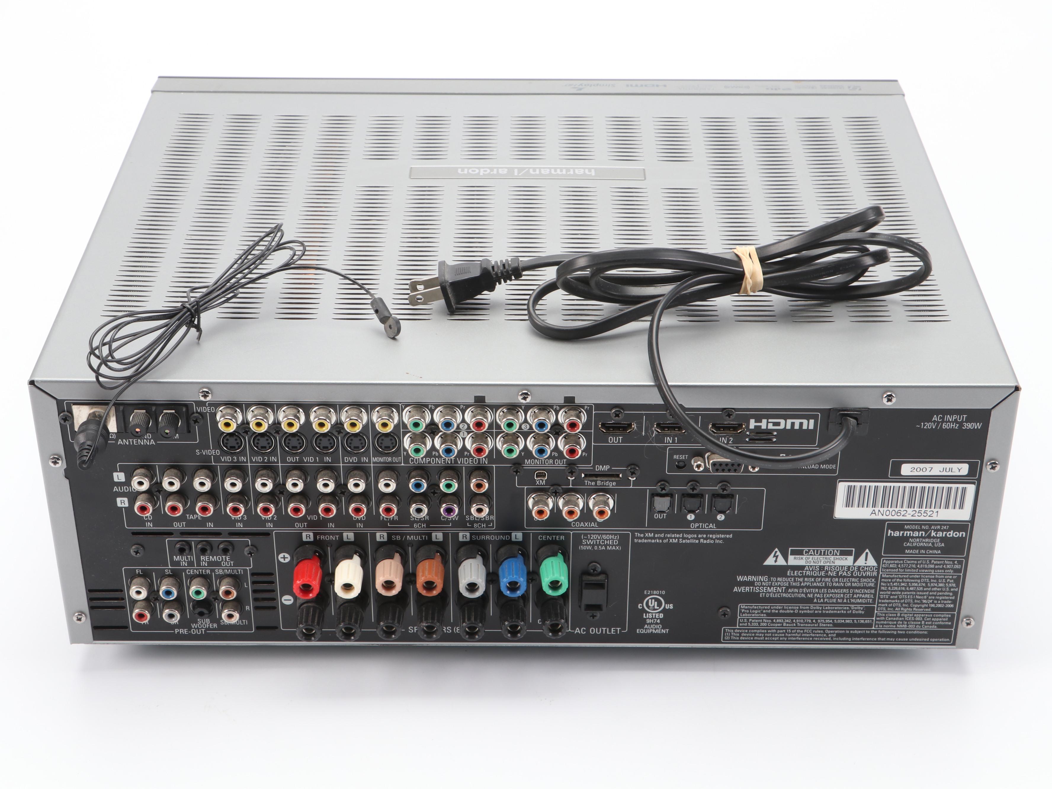 Harman Kardon AVR 247 7.1 Channel Audio/Video Receiver, 2007