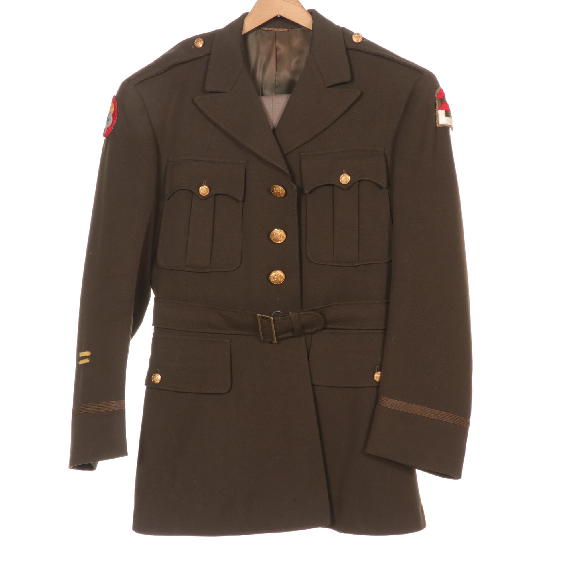 WWII Era U.S. Army Officer Dress Uniform with Set of Regulation Uniforms